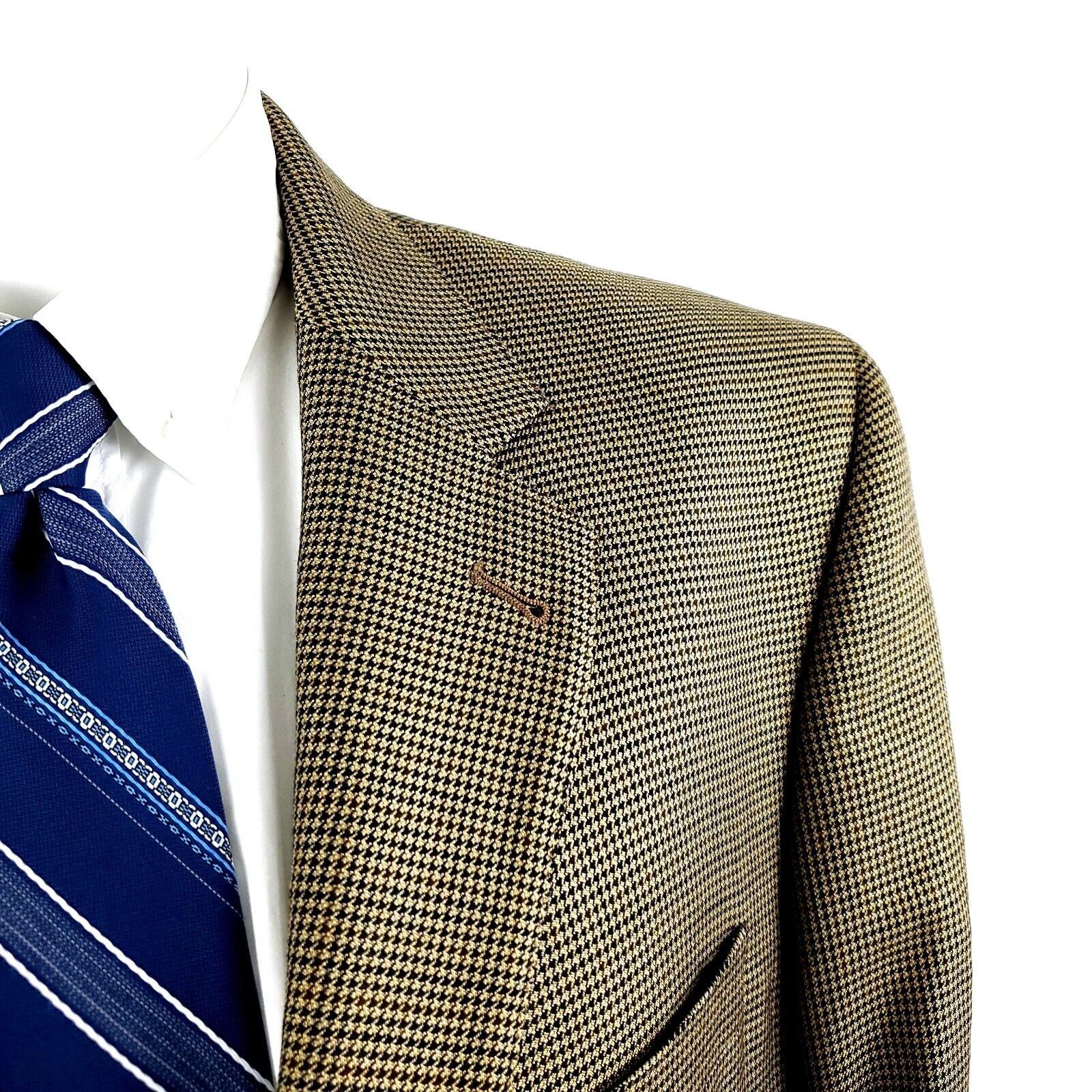 Jos. A. Bank Jos A Bank Signature Gold Wool Silk 2 Button Sport Coat 42L Size 42L - 2 Thumbnail