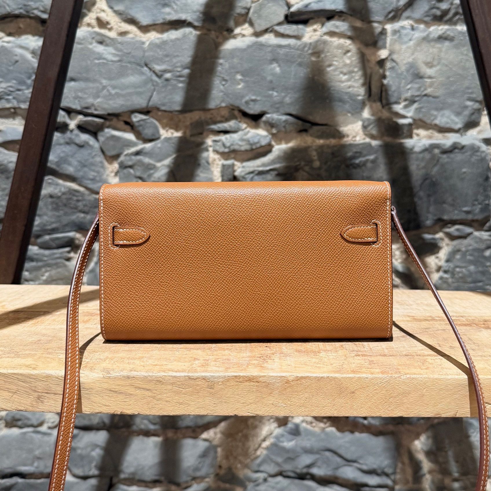 Hermes Hermès 2020 Gold Epsom Kelly Classique To Go Wallet on Strap Size ONE SIZE - 5 Thumbnail