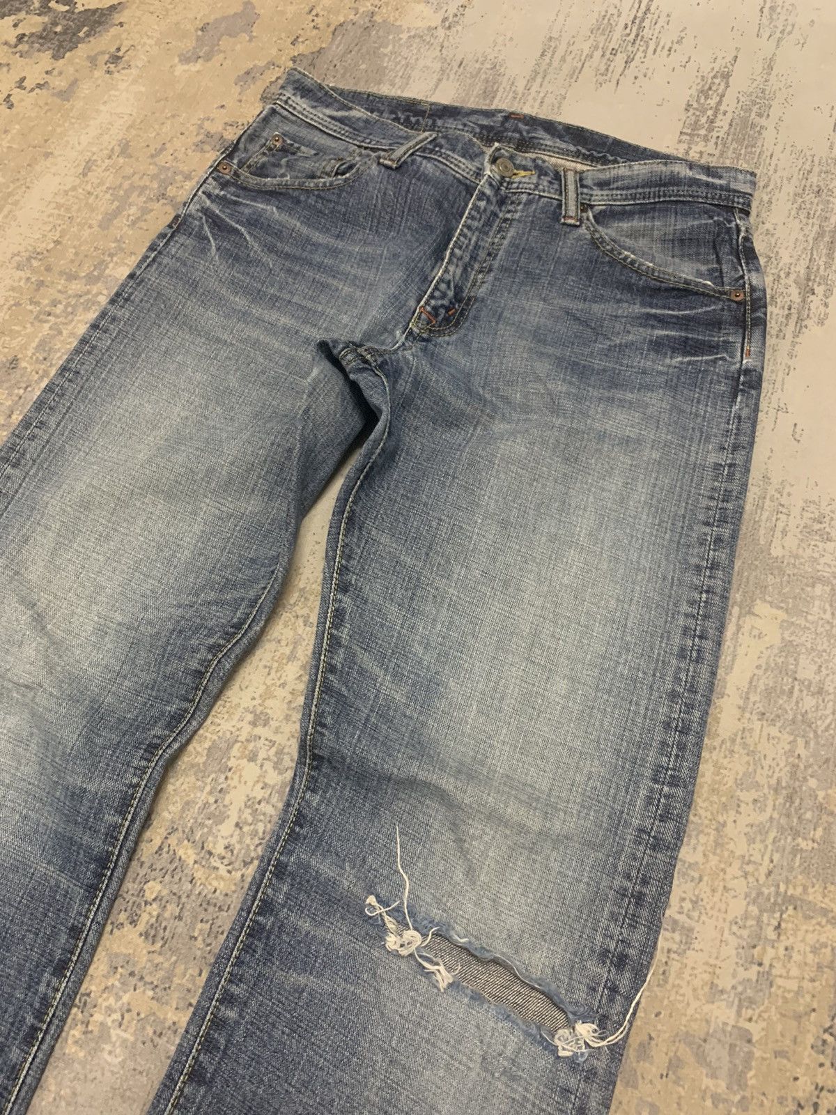 Japanese Brand Vintage Distressed GLHEART Light Wash Baggy J Size US 31 - 3 Thumbnail