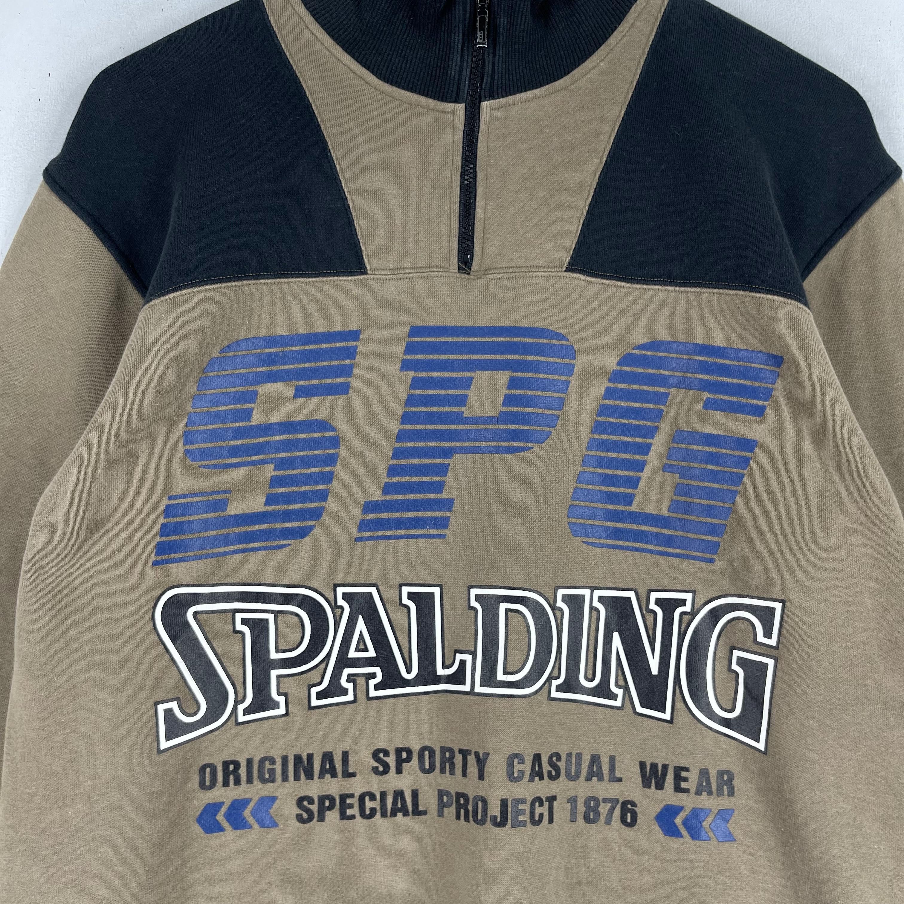 Spalding × Vintage Vintage SPALDING Big Logo Spellout Half Zipper Sweater Size US M / EU 48-50 / 2 - 2 Thumbnail