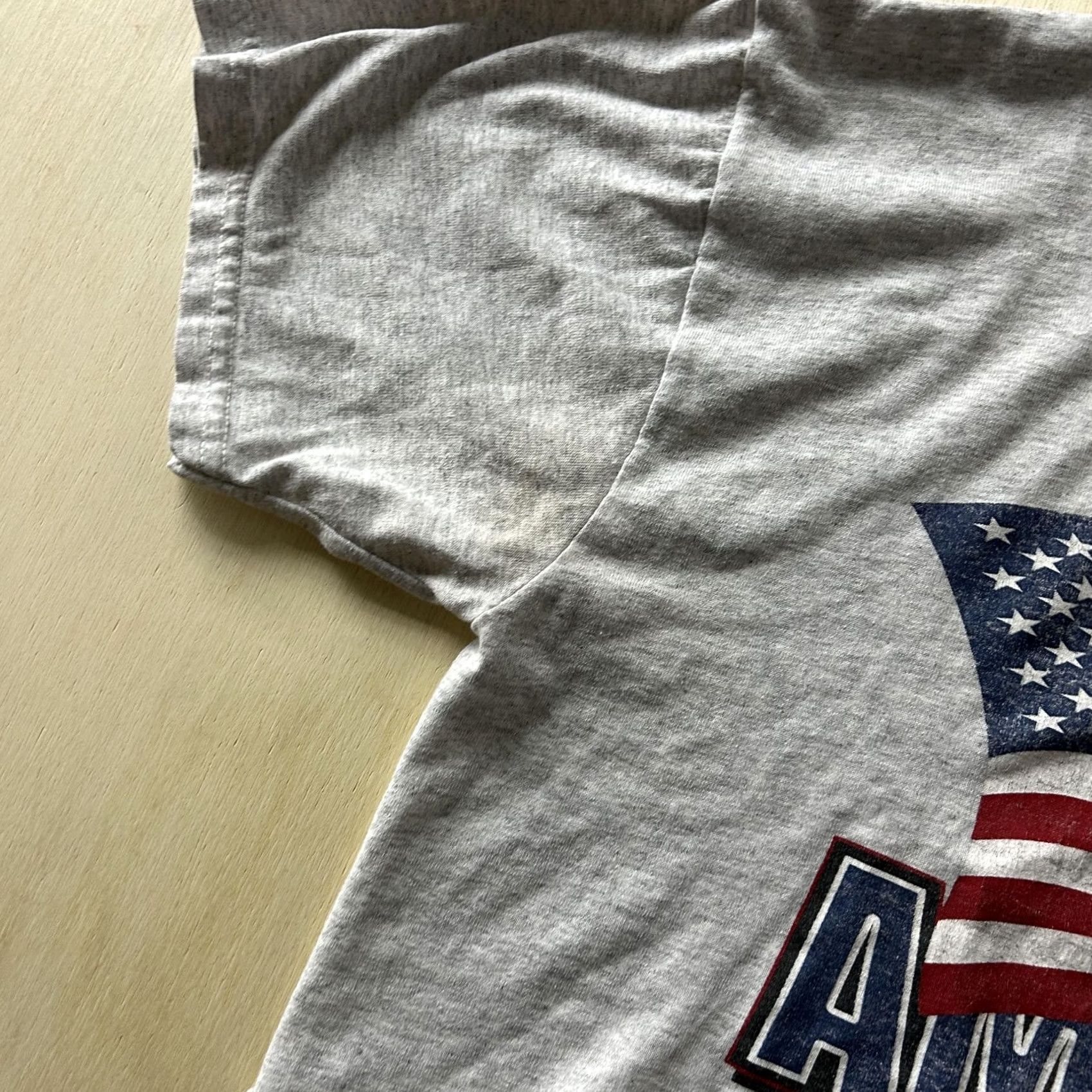 Vintage American Pride Shirt Womens Large Gray Cropped Flag Graphic USA Patriotic Tee Size L / US 10 / IT 46 - 4 Thumbnail