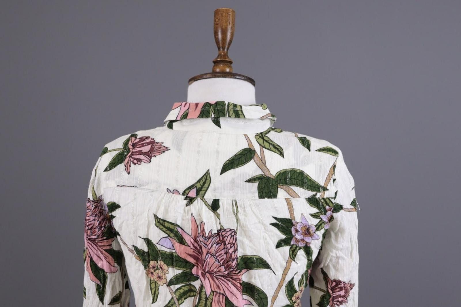 Wilkes Bashford BA&SH White Floral Printed Long Sleeve Blouse Shirt Size 0 Size XS / US 0-2 / IT 36-38 - 12 Thumbnail