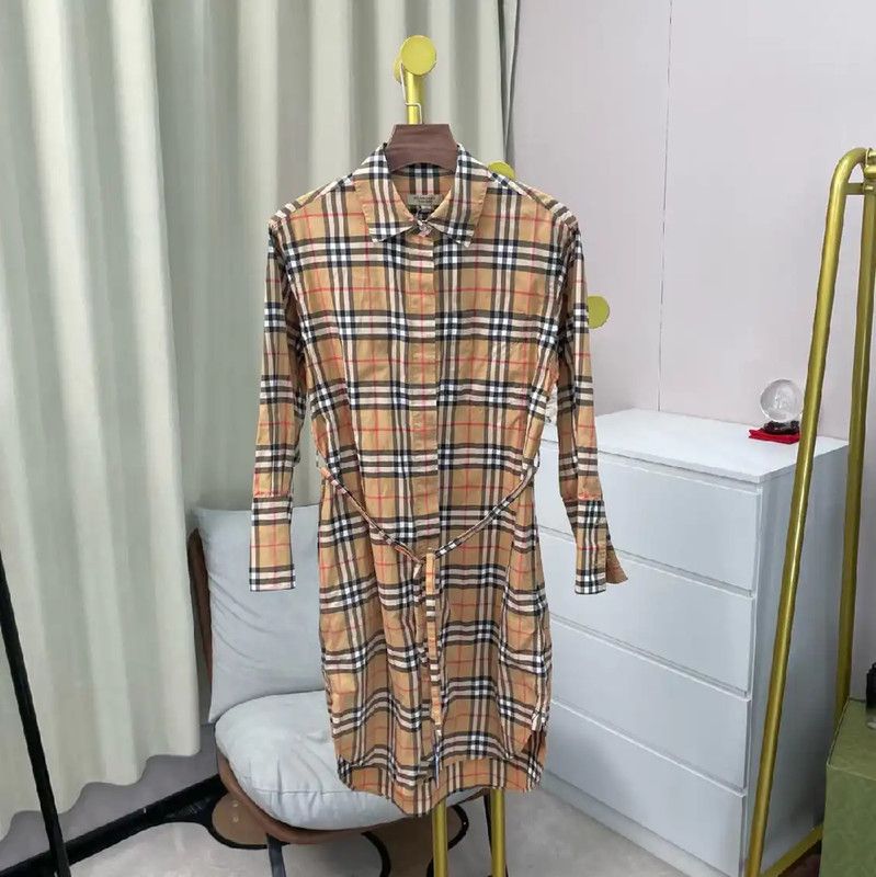 Burberry Burberry Women's Cotton Dress in Light Brown Size S / US 4 / IT 40 - 1 Thumbnail