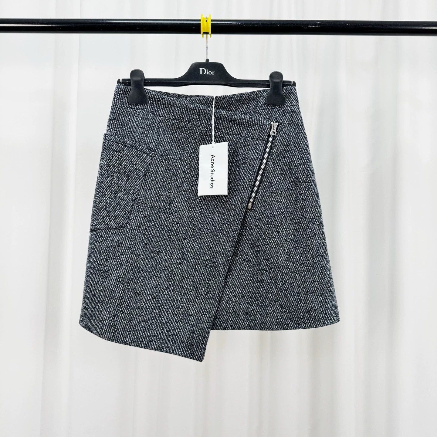 Acne Studios Wool Zip Asymmetric Skirt - dmc