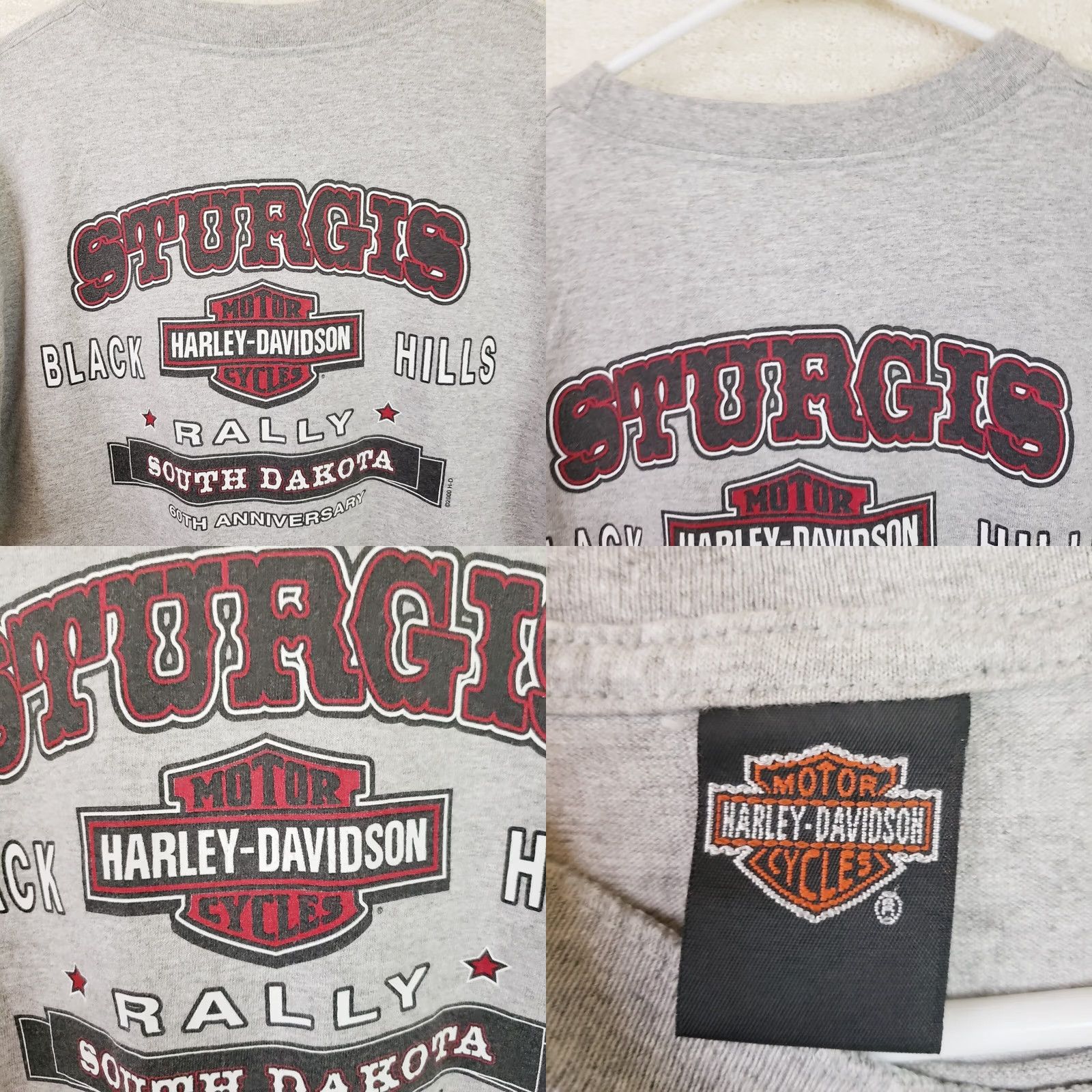 Harley Davidson VINTAGE Harley-Davidson T-Shirt Motorcycle Adult L Gray 2000 Sturgis Black Hills Rally Mens Size US L / EU 52-54 / 3 - 8 Thumbnail