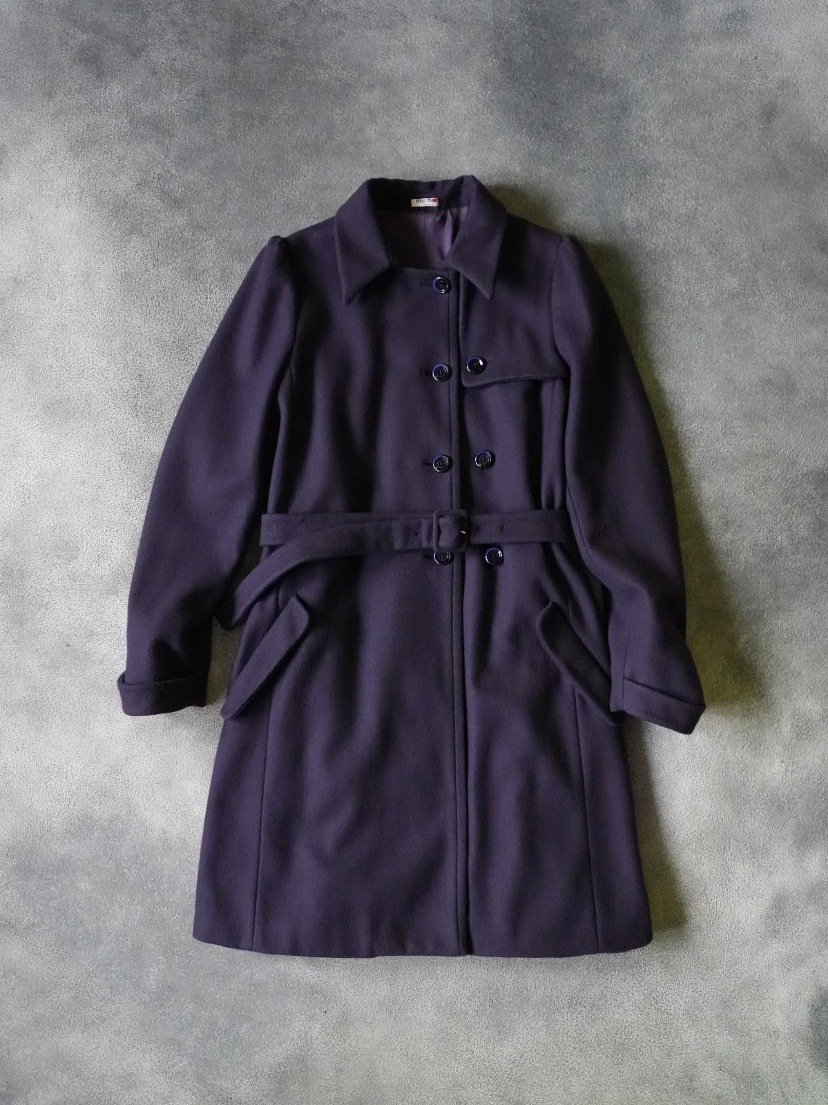 Miu Miu FW2008 Miu Miu Wool Belted Coat Front Yoke VINTAGE Size S / US 4 / IT 40 - 1 Thumbnail