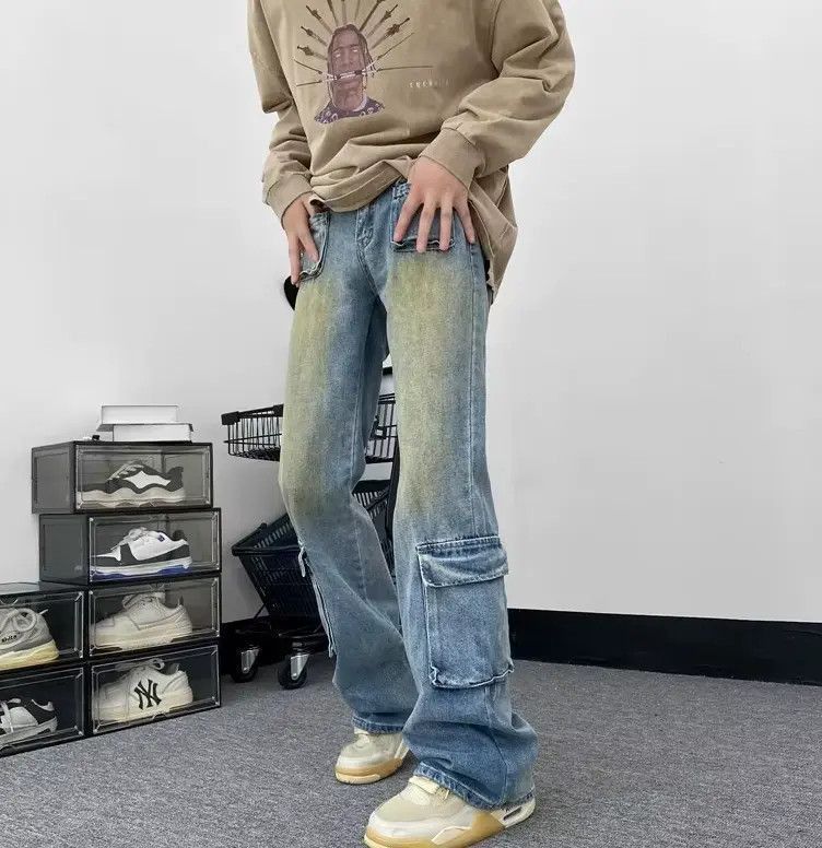 Japanese Brand denim trousers with wide legs Size US 32 / EU 48 - 5 Thumbnail