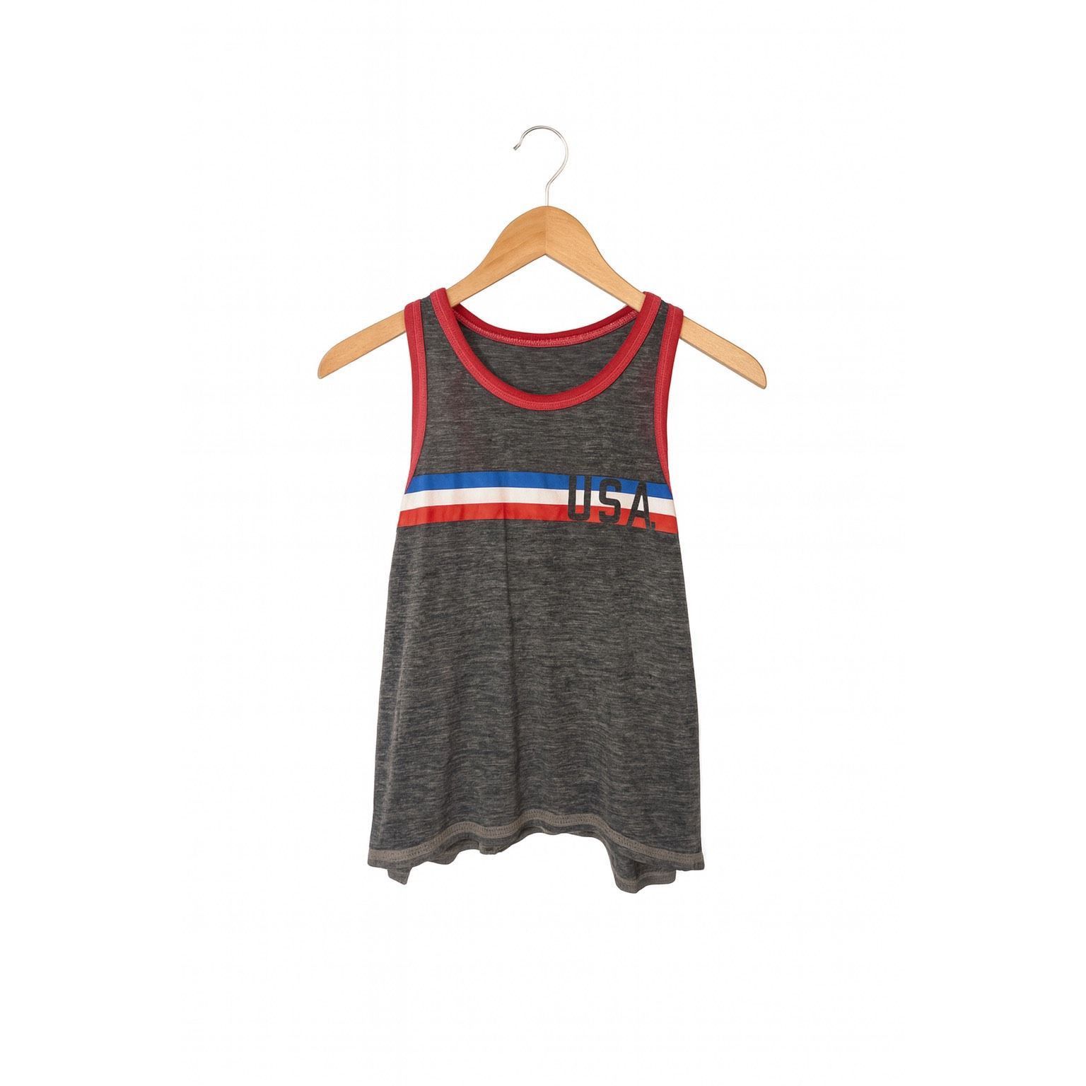 Other Modern Lux Women’s XL Gray USA Tank Top Red White Blue Strip Size XL / US 12-14 / IT 48-50 - 3 Thumbnail
