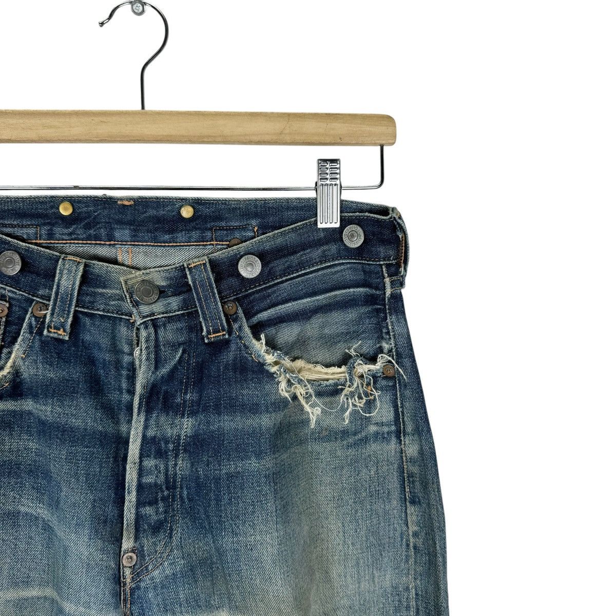 Levi's ☀️LEVI’S 501 XX BUCKLE BACK DISTRESSED DENIM JEANS PANTS Size US 32 / EU 48 - 3 Thumbnail