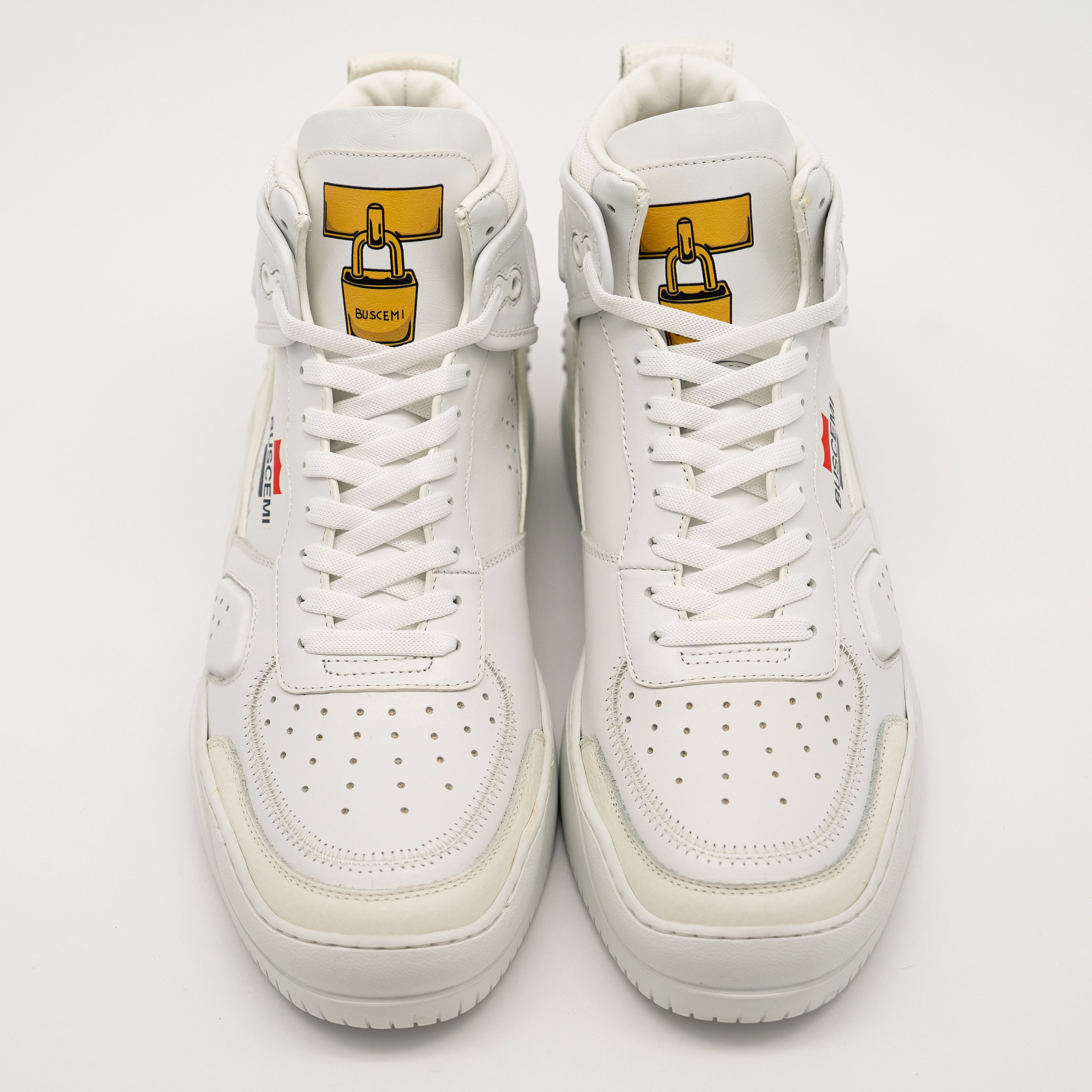 Buscemi 42eu 9 us - BUSCEMI Basket White High Top Sneakers Leather Size US 9 / EU 42 - 3 Thumbnail