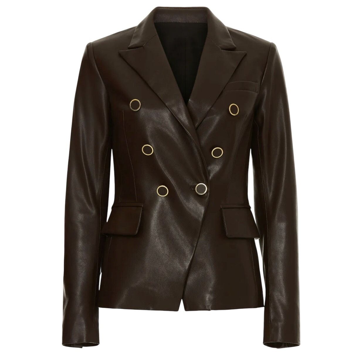 MILLY Milly Inez Faux Leather Blazer in Brown, Size US 6 Size M / US 6-8 / IT 42-44 - 1 Thumbnail