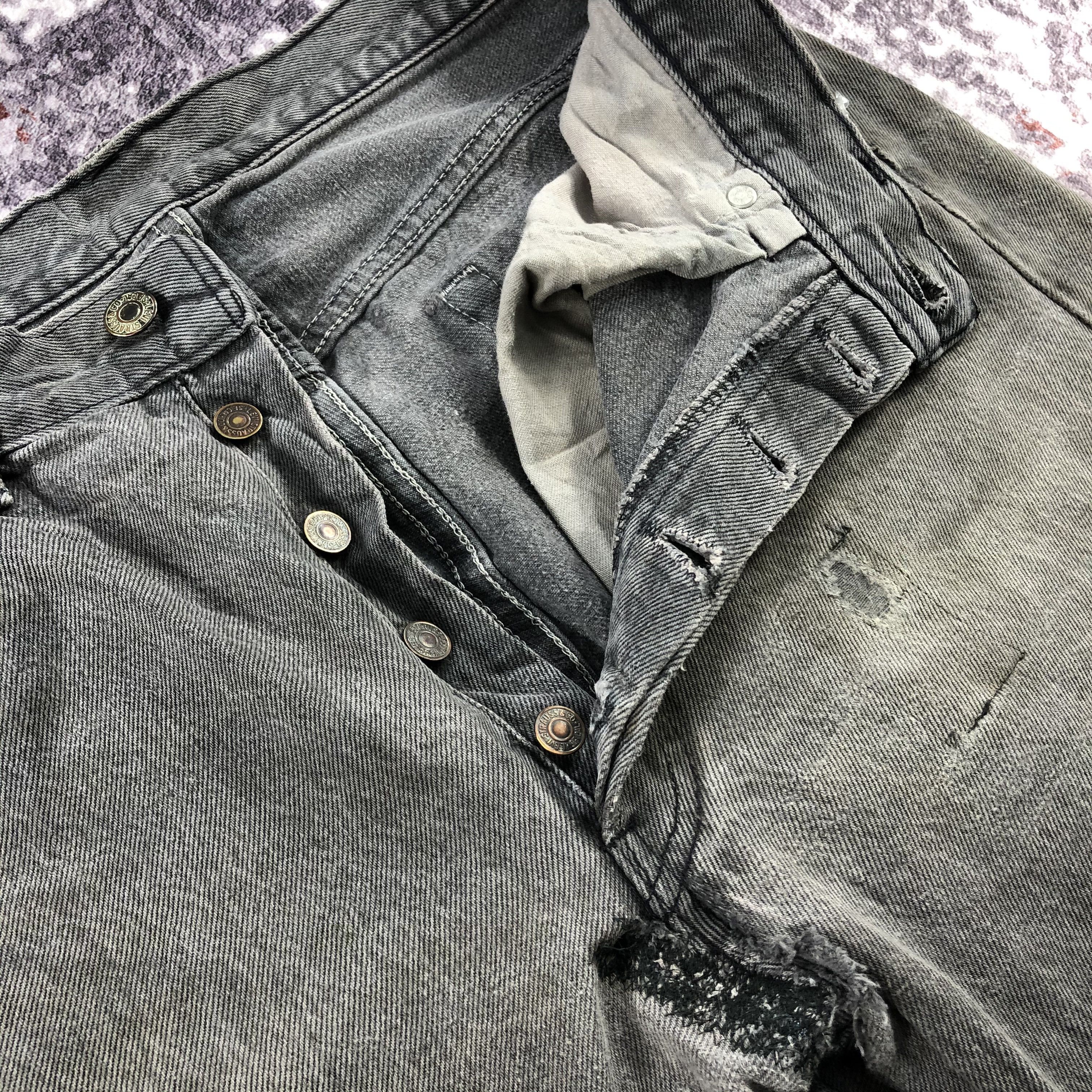 Levi's × Vintage 90s Vintage Faded Black Levis 501 Jeans-JM2111 Size US 32 / EU 48 - 8 Thumbnail