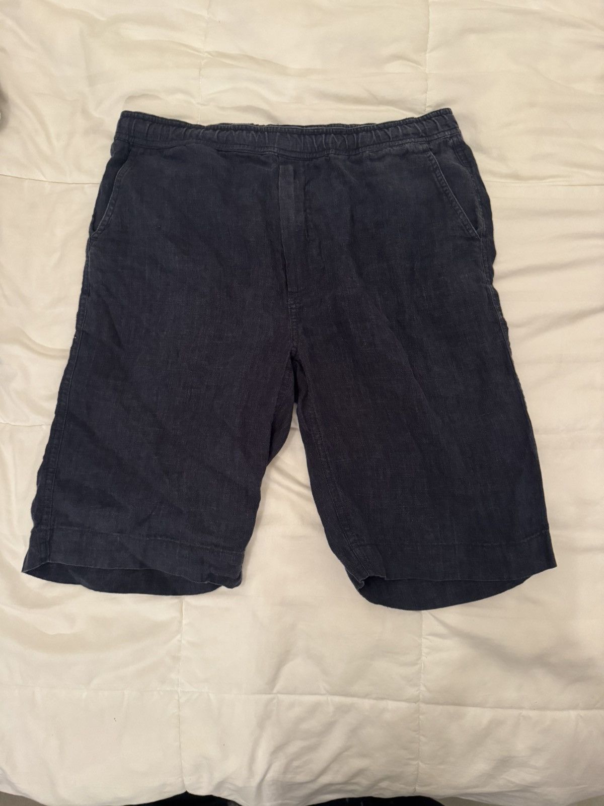 Our Legacy Our Legacy Navy Linen Shorts Size M Size US 32 / EU 48 - 2 Thumbnail