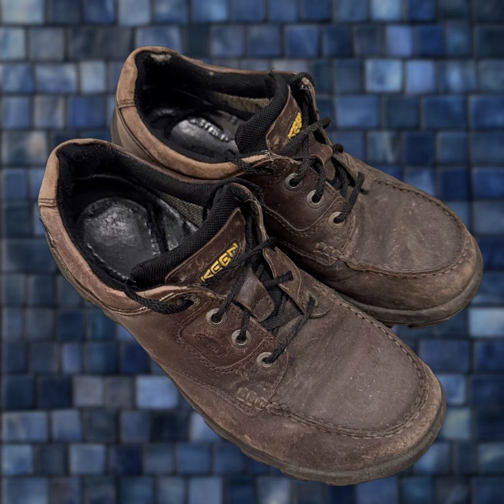KEEN KEEN Anchor Park Shoes Mens 9 Low Top Casual Hiking Brown Leather Gorpcore Leather Upper Waterproof Loafer Casual Shoe Mens Brown Anchor Park Shoes Size US M / EU 48-50 / 2 - 1 Thumbnail
