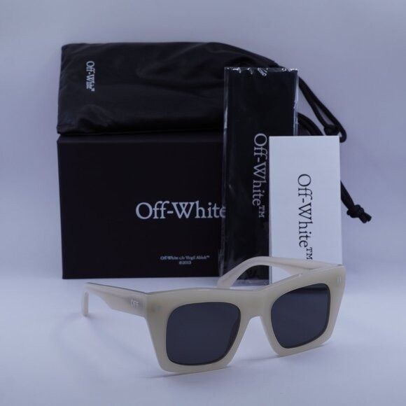 Off-White Off-White OERI13Y SELMA 6107 Sunglasses Beige Square Frame Size ONE SIZE - 11 Thumbnail