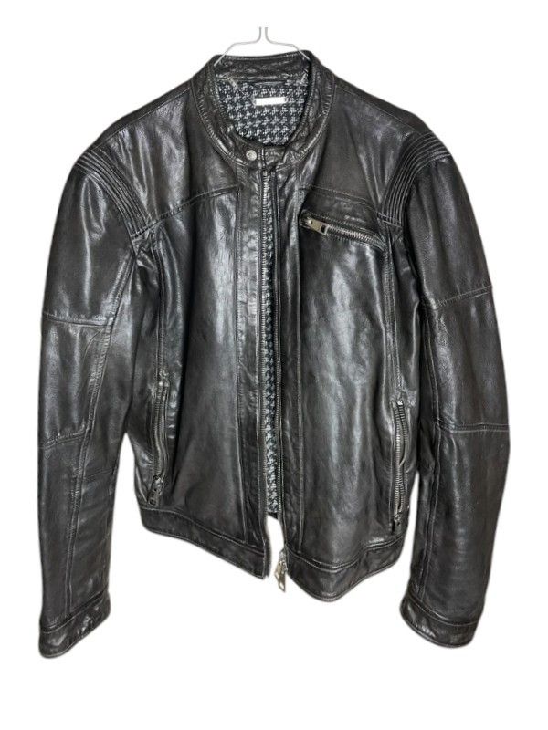 Just Cavalli Just Cavalli Washed Leather Biker Jacket, c.2010s Size US S / EU 44-46 / 1 - 1 Thumbnail