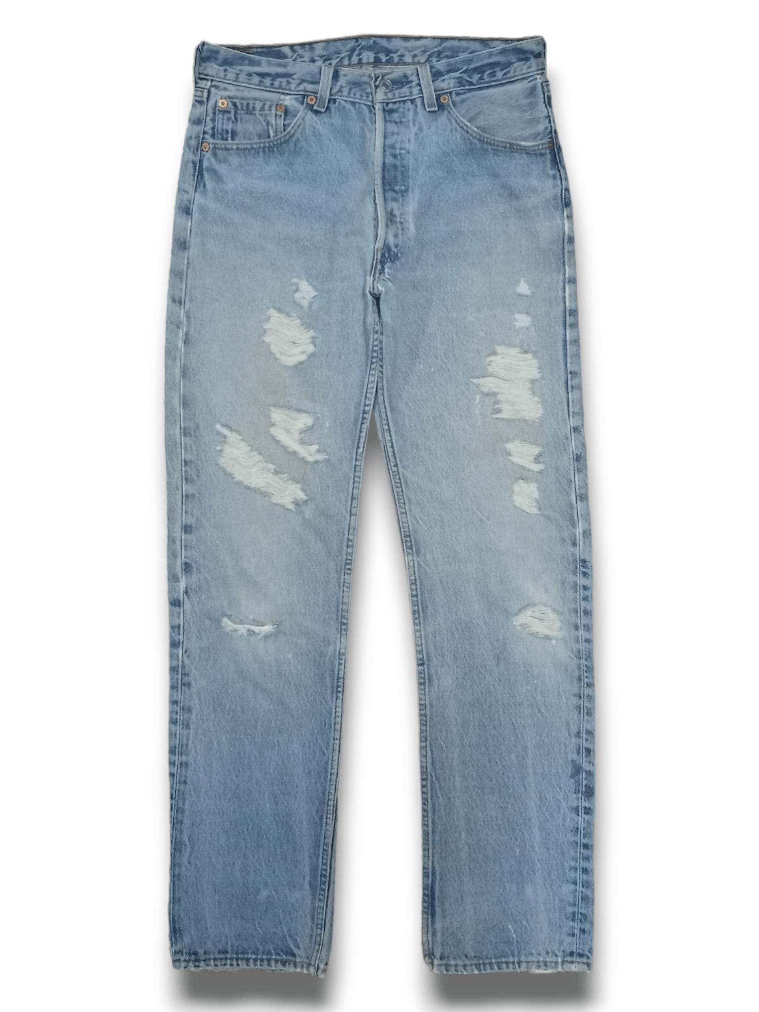 Levi's × Levi's Vintage Clothing Vintage 90s Levis 501 Stonewashed Distressed Loose Jeans Size US 30 / EU 46 - 1 Thumbnail
