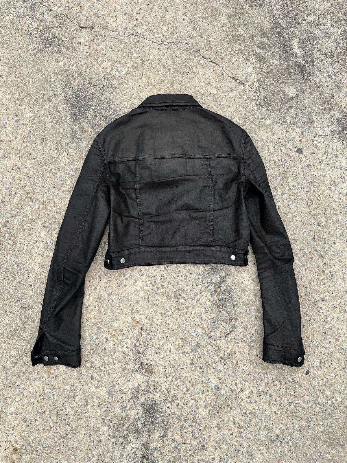 Rick Owens WAXED BLACK LITTLE JOE JACKET - RICK OWENS | Grailed