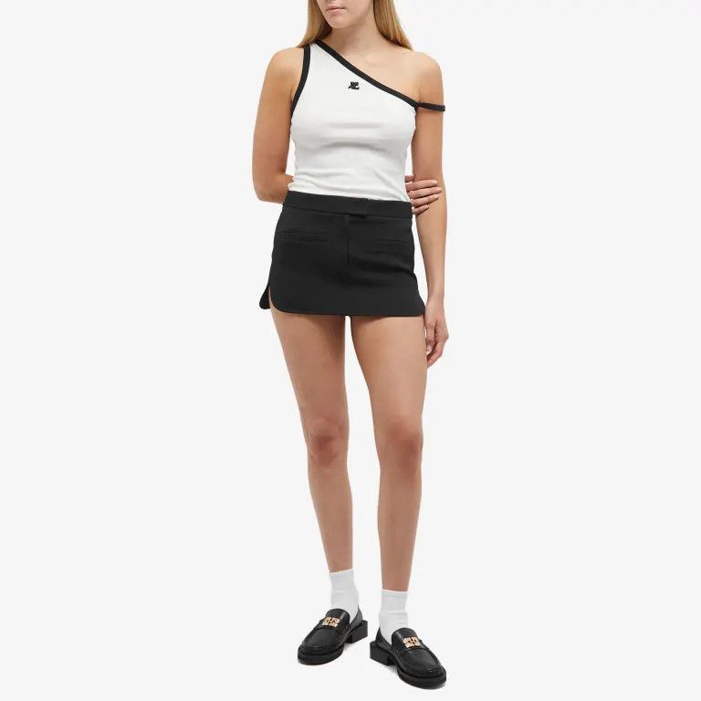 Courreges o1mle0824 Twill Heritage Pocket Mini Skirt in Black Size 28" / US 6 / IT 42 - 4 Thumbnail