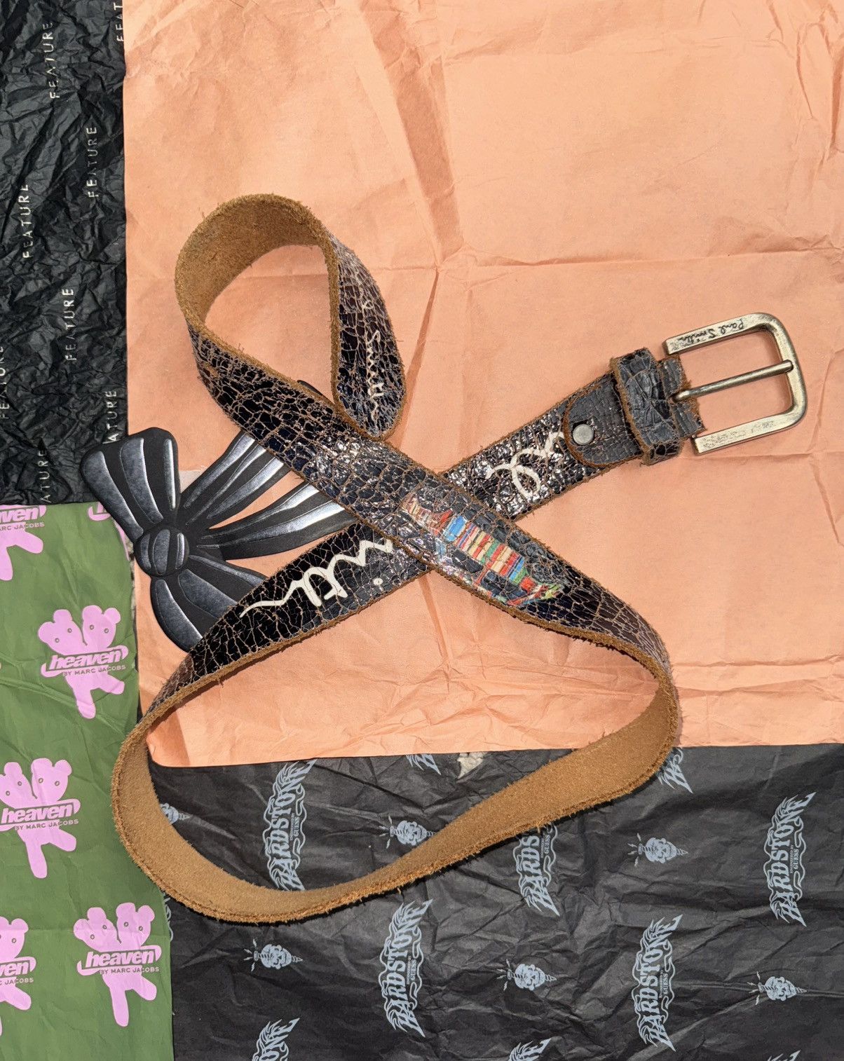 Paul Smith Paul Smith Vintage Paint Cracking Belt Size 34 - 3 Thumbnail