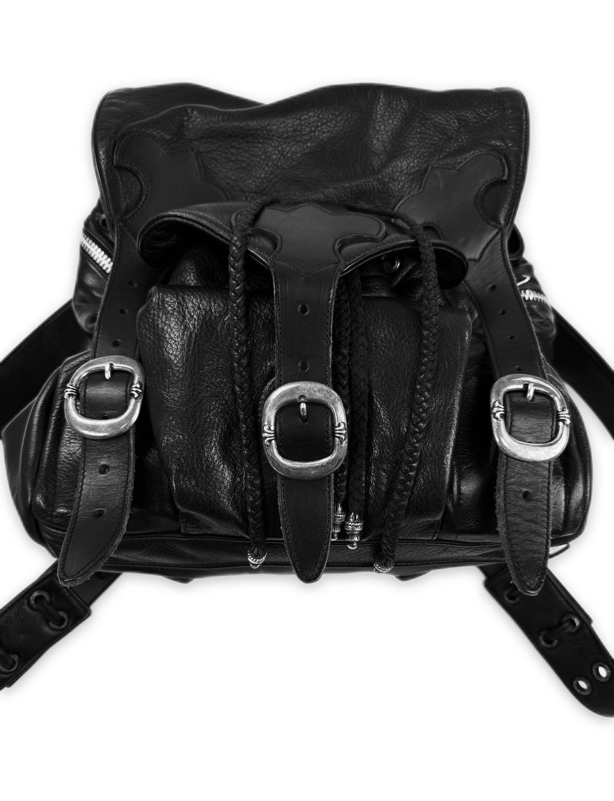 Chrome Hearts Chrome Hearts Triple Gunslinger Fleur Black Leather Braided Backpack Size ONE SIZE - 3 Thumbnail