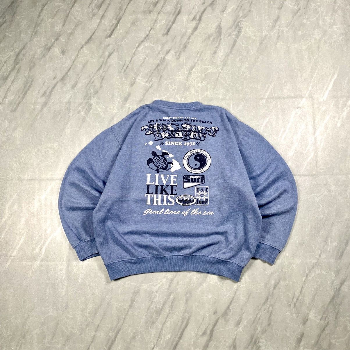 Japanese Brand Vintage y2k T&C Hawaii Surf Tattoo Wording Crewneck Size US XL / EU 56 / 4 - 1 Thumbnail