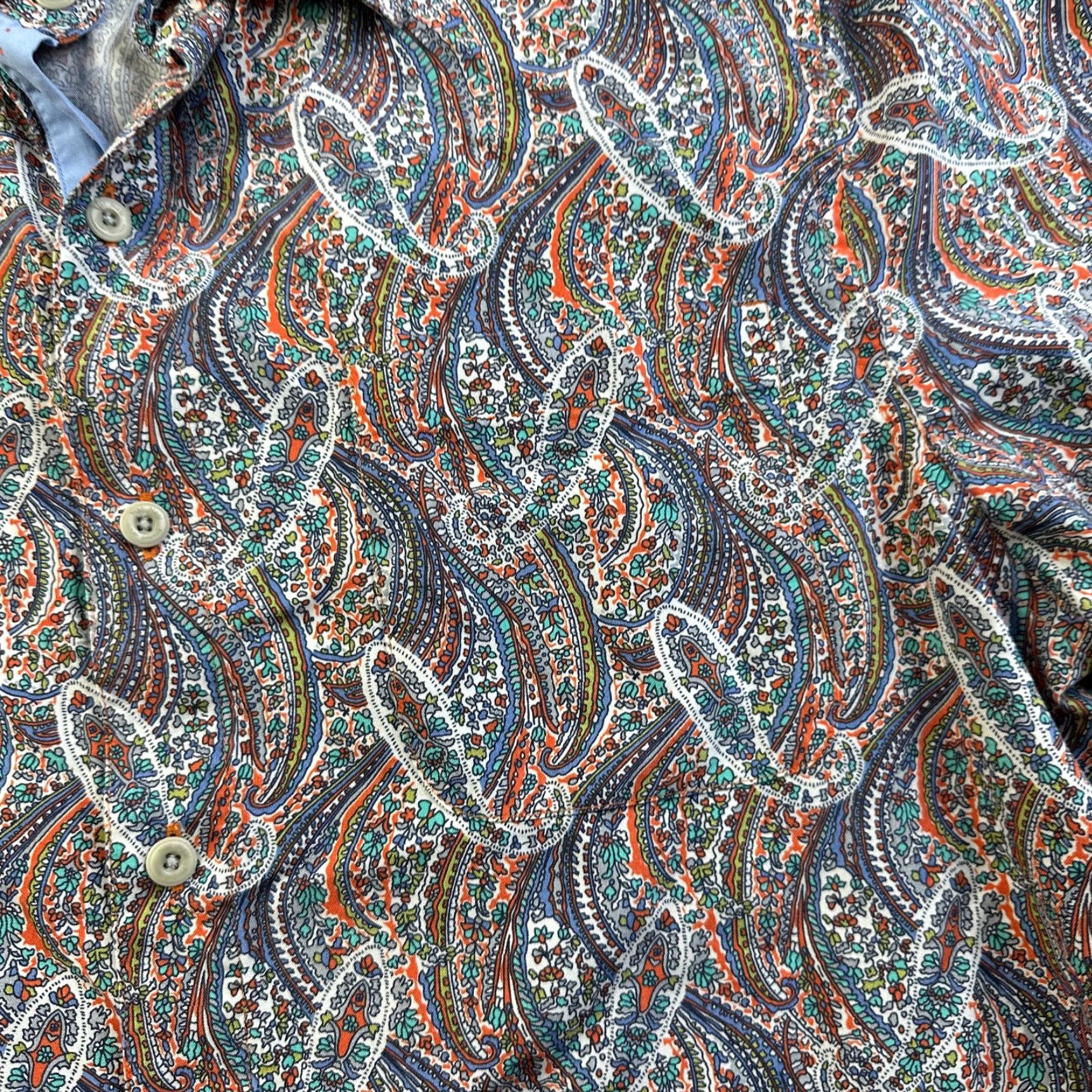 Nat Nast Nat Nast Shirt Mens M Multicolor Paisley Silk Button-Up Casual Formal Party/Cocktail Short Sleeve N/A Size US M / EU 48-50 / 2 - 4 Thumbnail
