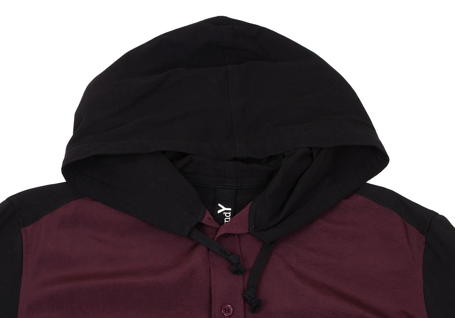 Yohji Yamamoto Bi-color Hooded Shirt in Bordeaux and Black Size US M / EU 48-50 / 2 - 3 Thumbnail