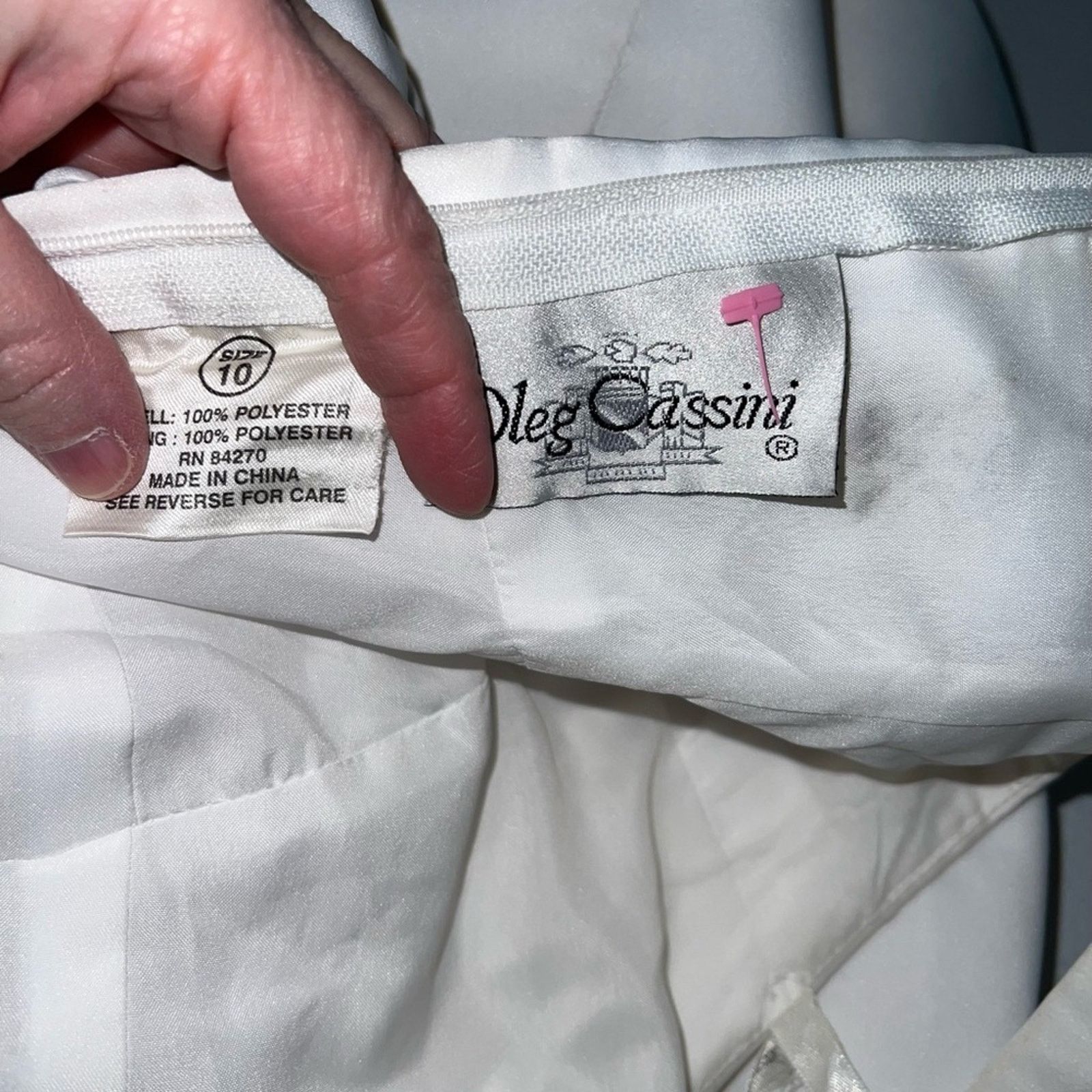 Oleg Cassini Beautiful Vintage 90s Oleg Cassini Empire Waist Wedding Gown Size L / US 10 / IT 46 - 7 Thumbnail
