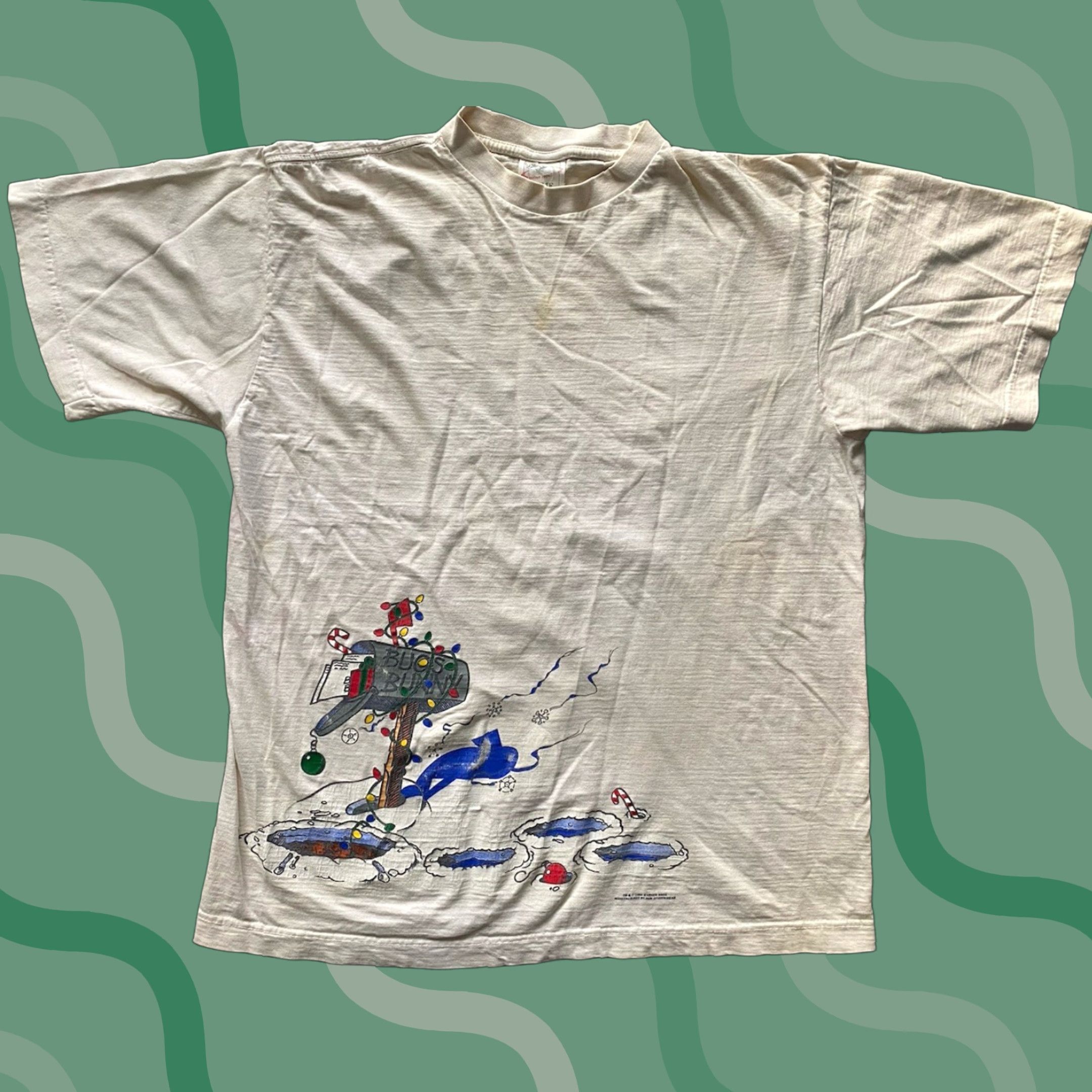 Vintage VINTAGE 1990s Bugs Bunny T Shirt Warner Bros Prime Harvest Men XL Christmas White Shirt Mens XL Christmas Size US XL / EU 56 / 4 - 1 Thumbnail
