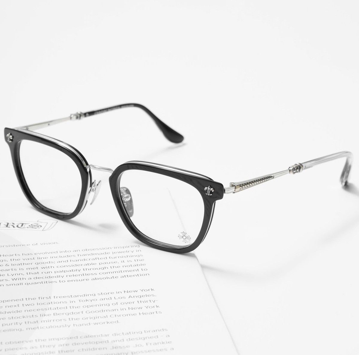 Chrome Hearts CHROME HEARTS STRAPADICTOME BLACK/SHINY SILVER GLASSES Size ONE SIZE - 2 Thumbnail