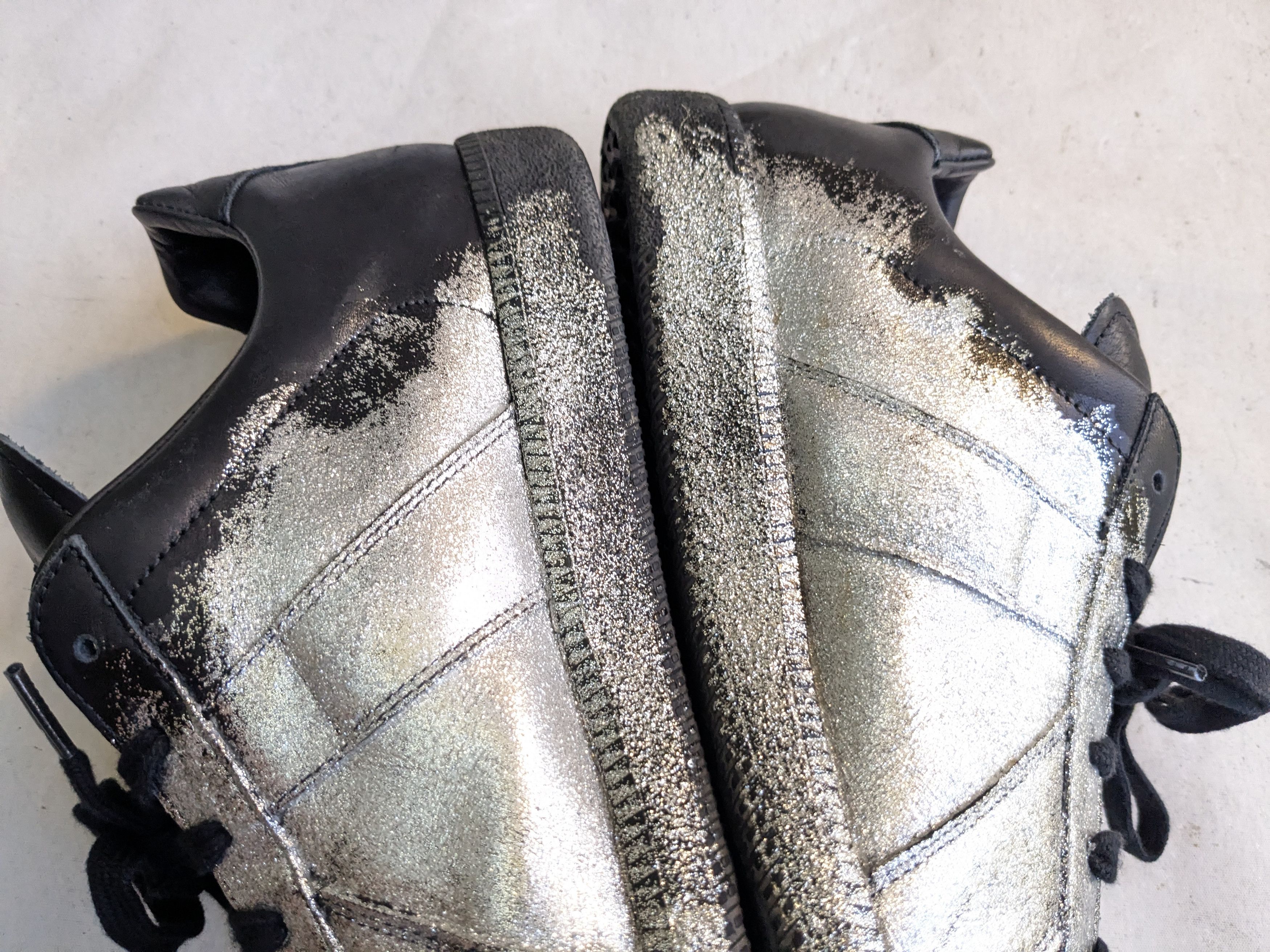 Maison Margiela Maison Margiela GAT Replica Black Silver 12 45 Low Leather Size US 12 / EU 45 - 11 Thumbnail
