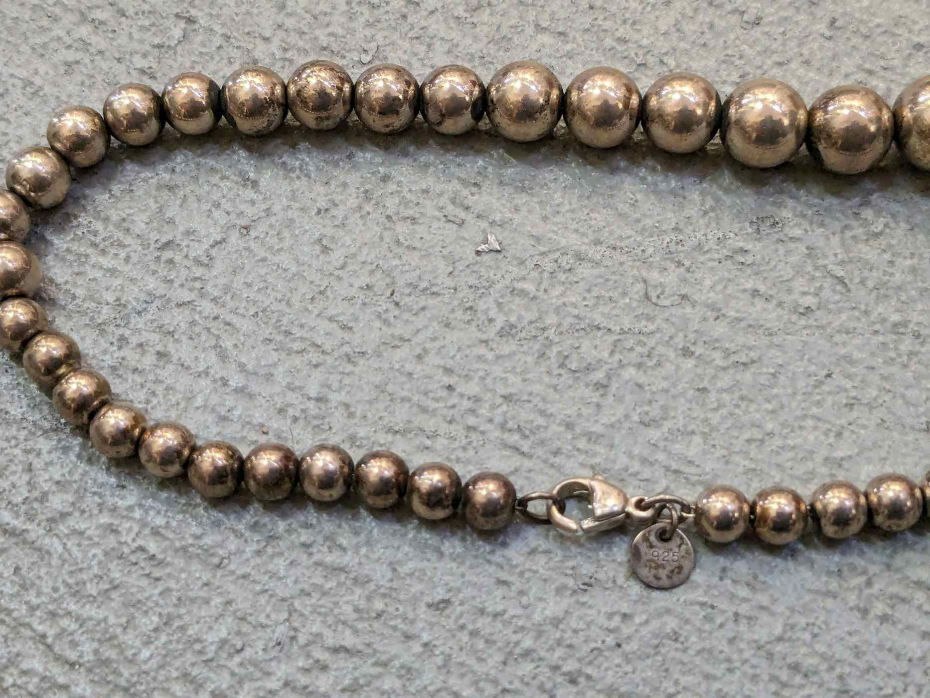 Tiffany & Co. Tiffany & Co Oval Sterling Silver Graduated Bead Necklace Size ONE SIZE - 11 Thumbnail