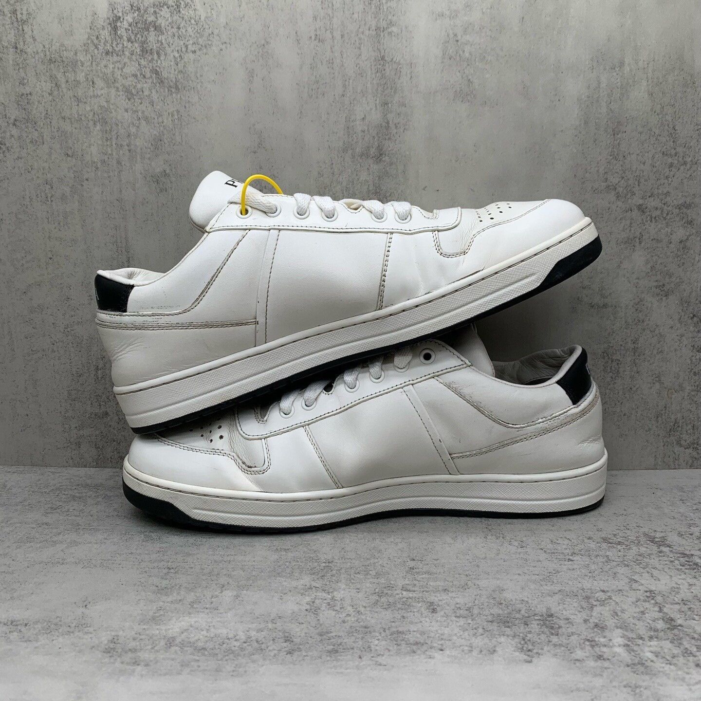 Prada Prada White Triangle Logo Sneakers Size US 10 / EU 43 - 3 Thumbnail