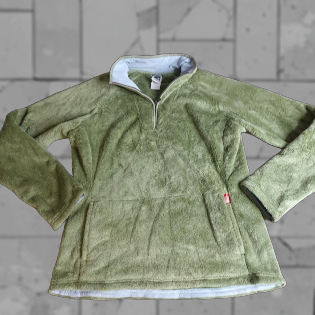 The North Face The North Face Womens Jacket L Green 1/4 Zip Fleece Kangaroo Pocket Zip Hooded Mid-Length Regular Jacket Mens? Size L / US 10 / IT 46 - 1 Thumbnail