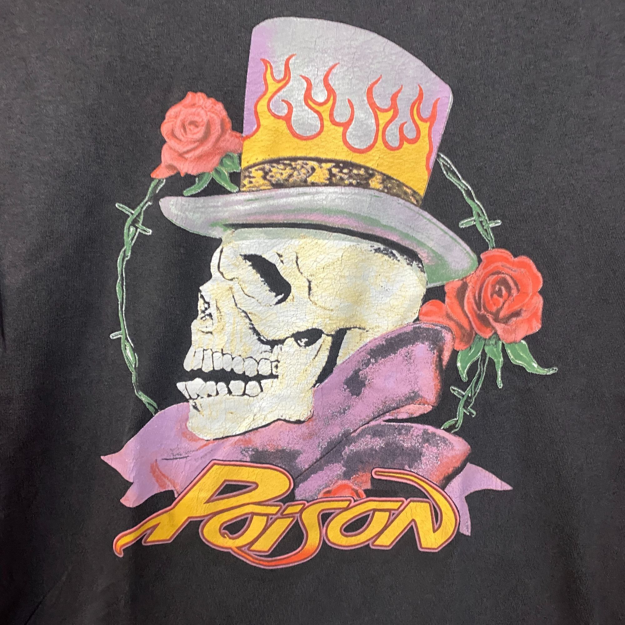 Band Tees Poison Flesh & Blood Tattoo Heavy Metal Band Tee Large Size US L / EU 52-54 / 3 - 2 Thumbnail