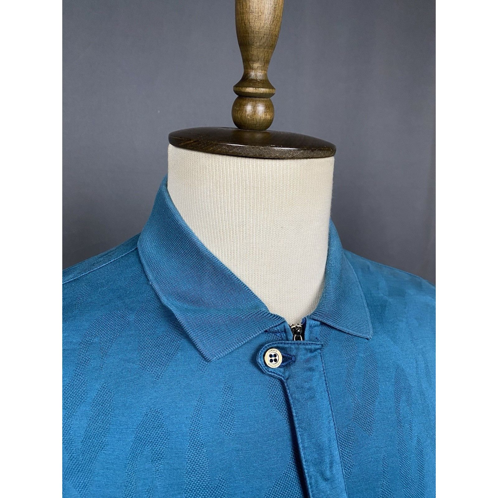 Versace Versace Collection Men's Turquoise Green Collared Polo Sweat Size US L / EU 52-54 / 3 - 6 Thumbnail