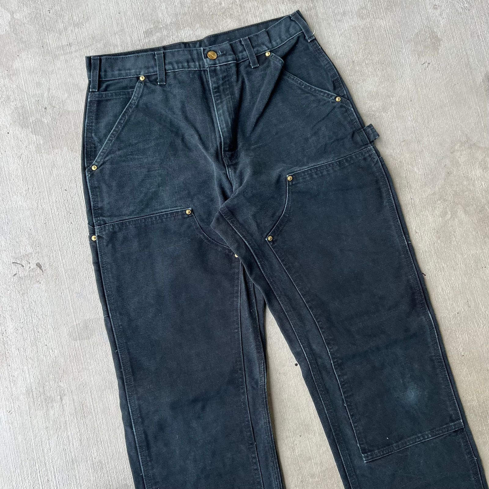 Carhartt × Vintage Carhartt black double knee work wear carpenter pants Size US 31 - 2 Thumbnail