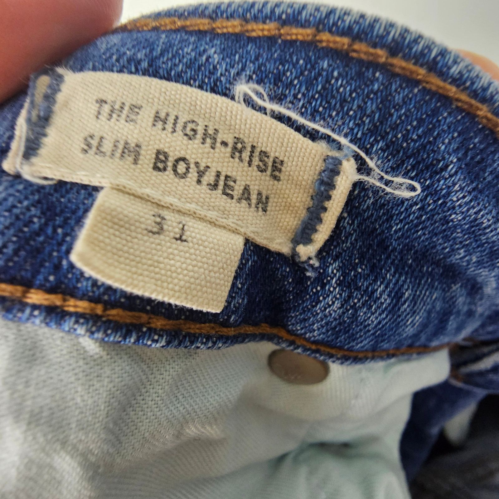 Madewell Madewell The High Rise Slim Boyjean 31 Distressed Stretch Size 35" - 8 Thumbnail