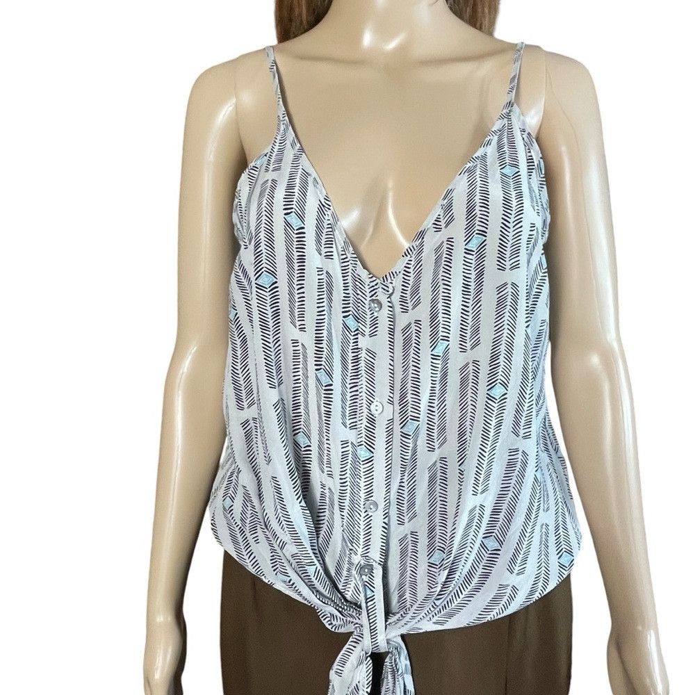 Other Olivaceous Silk Sleeveless Button Tie Front Top Size M Size M / US 6-8 / IT 42-44 - 9 Thumbnail