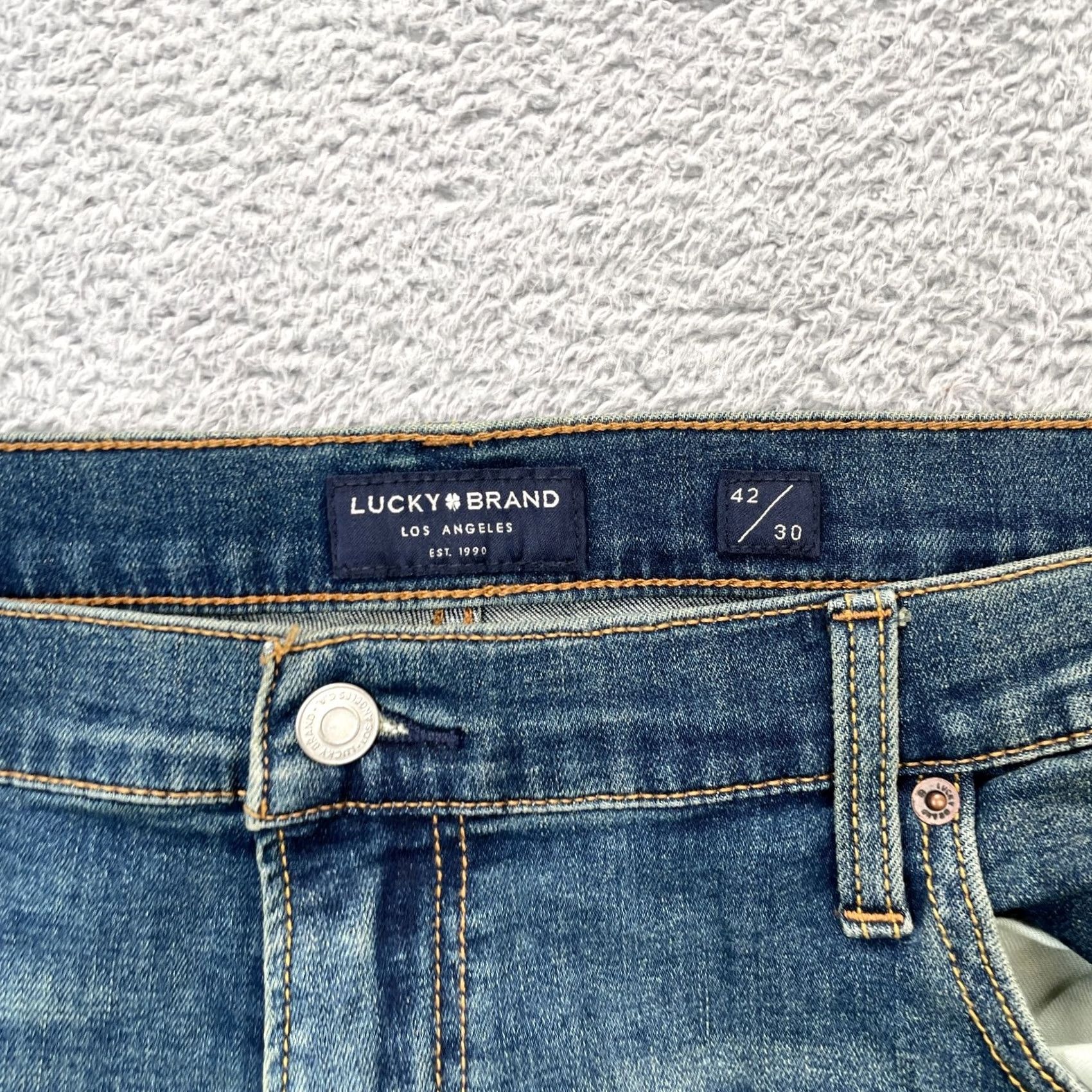 Lucky Brand Lucky Brand Jeans Mens 42x30 Blue 410 Athletic Slim Denim Relaxed Fit Mid Rise Size US 42 / EU 58 - 3 Thumbnail