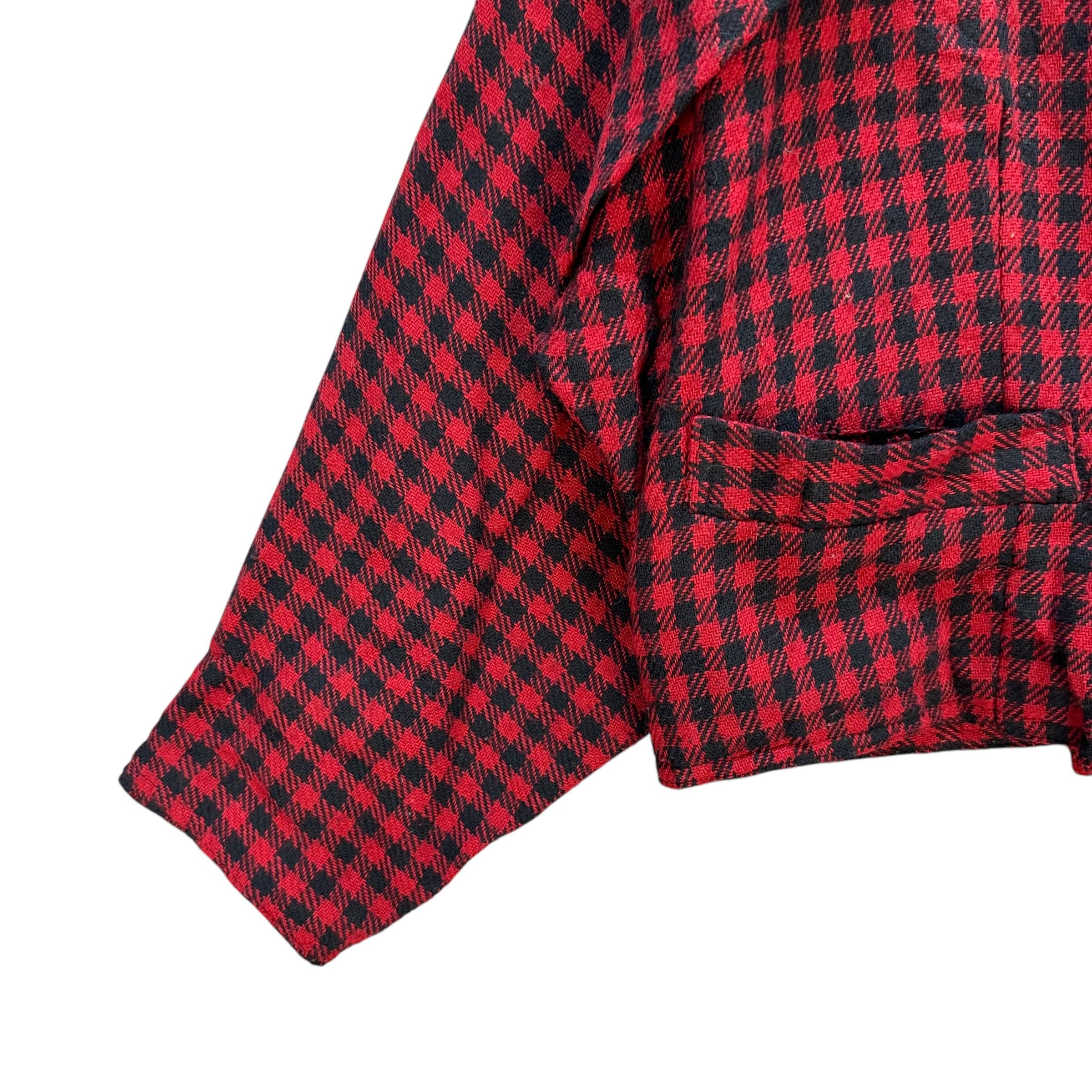 Vintage Vintage 90's PASTEL HOUSE Red Checked Crop Jacket #A71-1727 Size M / US 6-8 / IT 42-44 - 6 Thumbnail