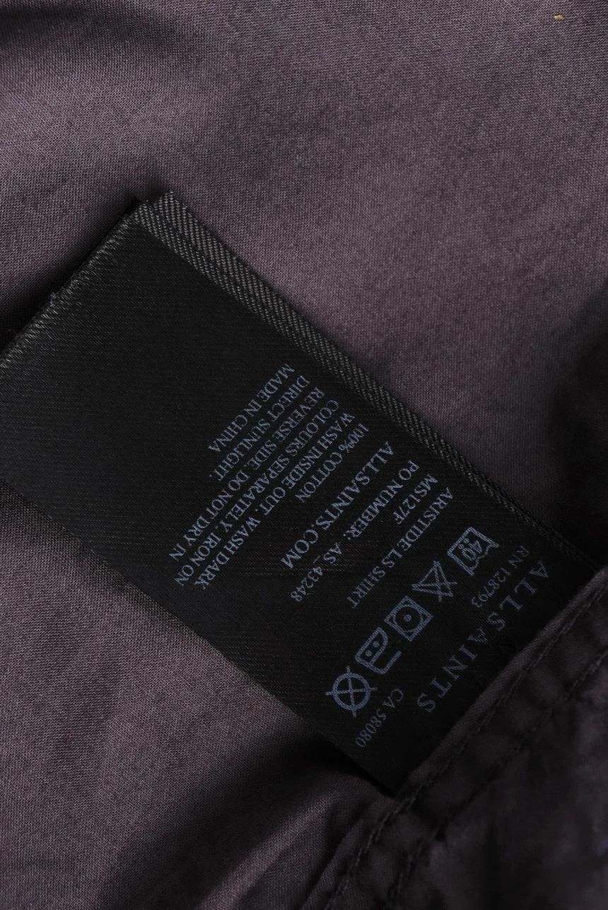 Allsaints AllSaints Aristide Long Sleeve Cotton Shirt Grey Size US S / EU 44-46 / 1 - 6 Thumbnail