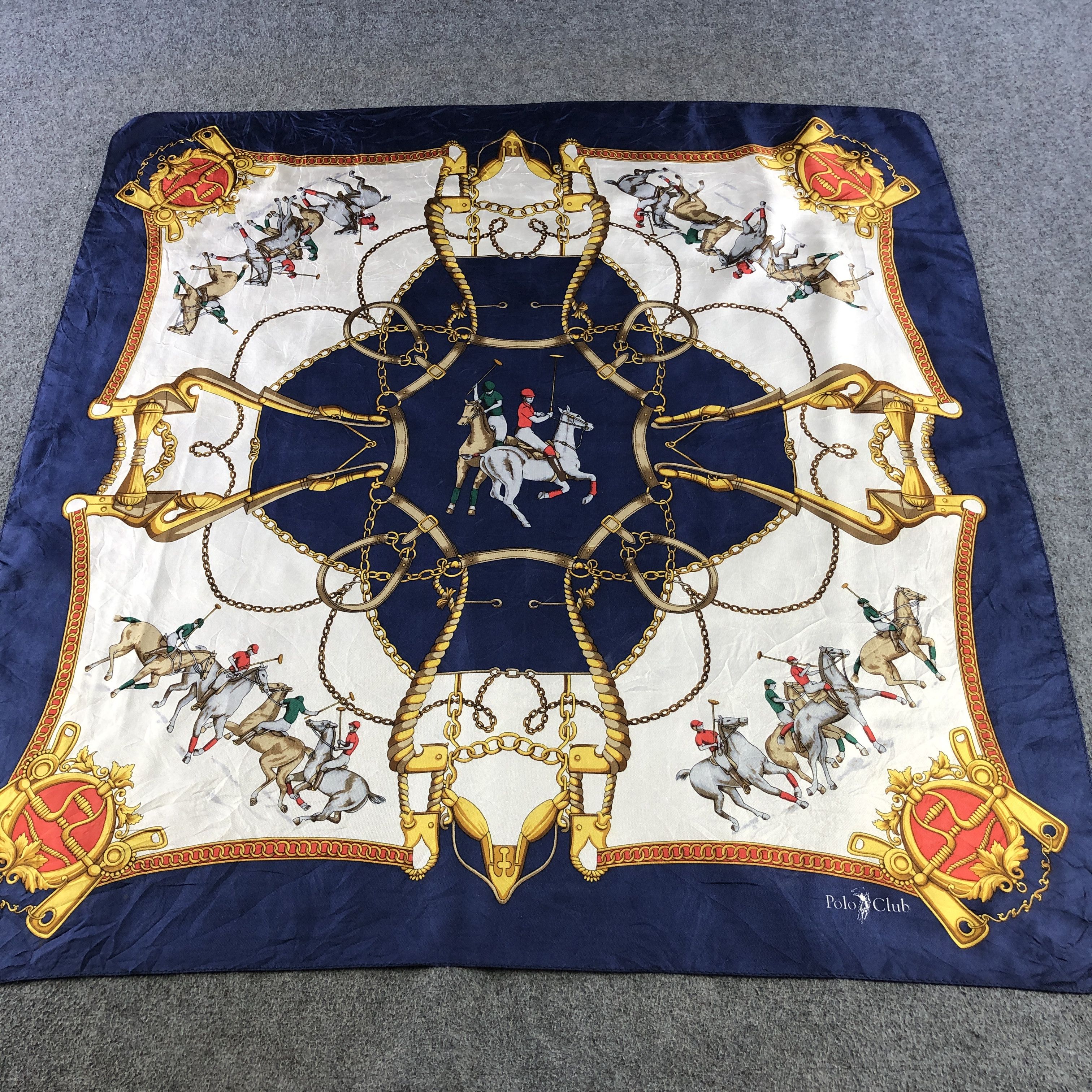 Japanese Brand Polo Club Luxury Silk Scarf M1307 Size ONE SIZE - 2 Thumbnail