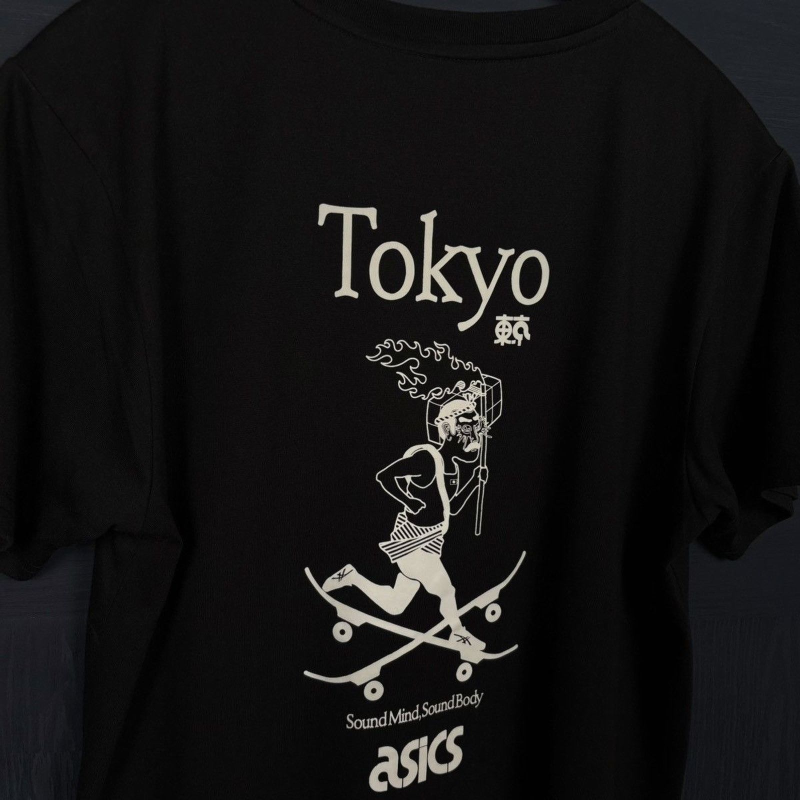 Asics × Japanese Brand × Vintage 🇯🇵ASICS JAPAN Tokyo Sound Mind, Sound Body T Size US M / EU 48-50 / 2 - 2 Thumbnail