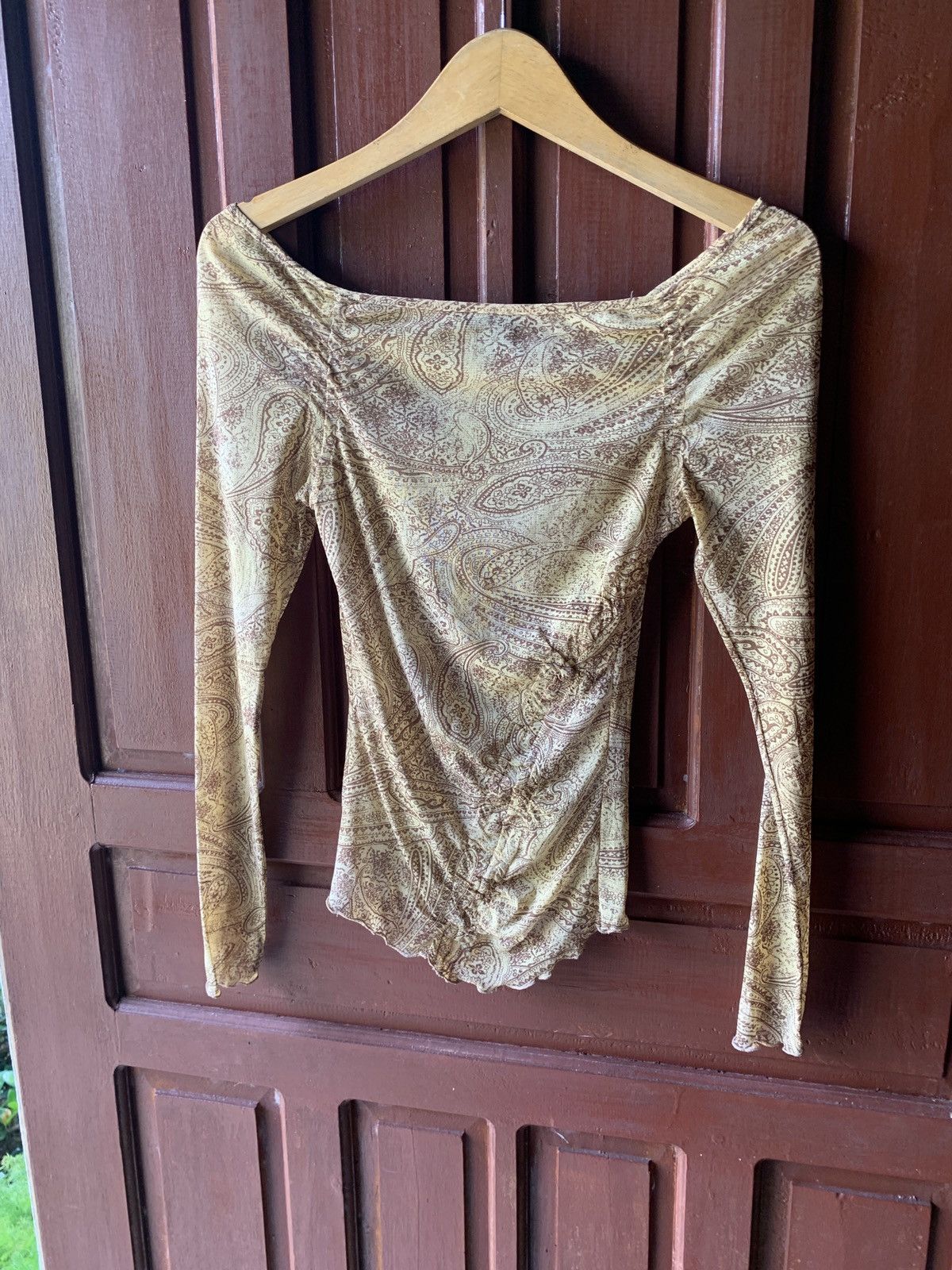 Mango y2k MNG Paisley Lowback Mesh Top Size XS / US 0-2 / IT 36-38 - 2 Thumbnail