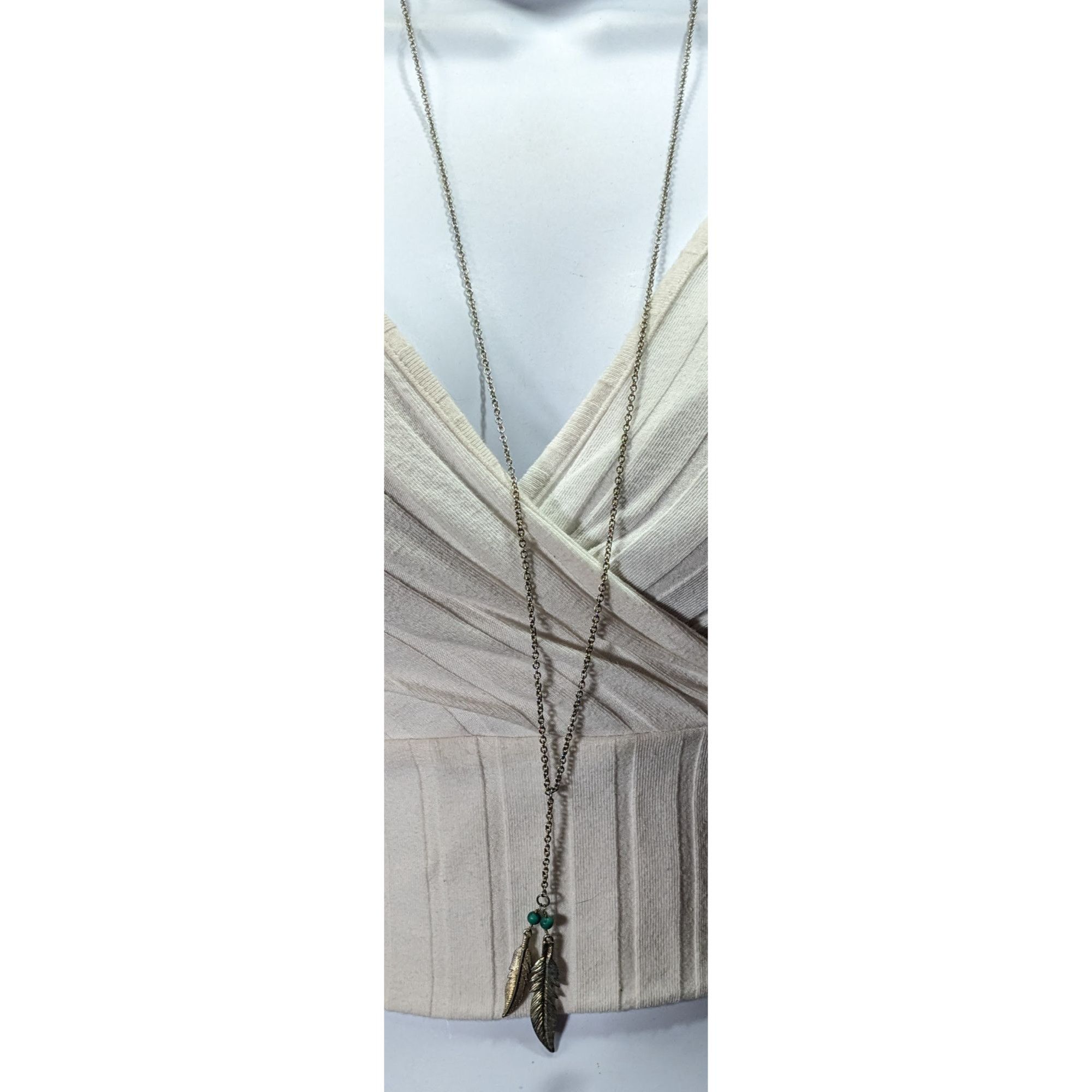 Other Bohemian Hippie Feather Charm Necklace Silver Tone With Faux Size ONE SIZE - 2 Thumbnail