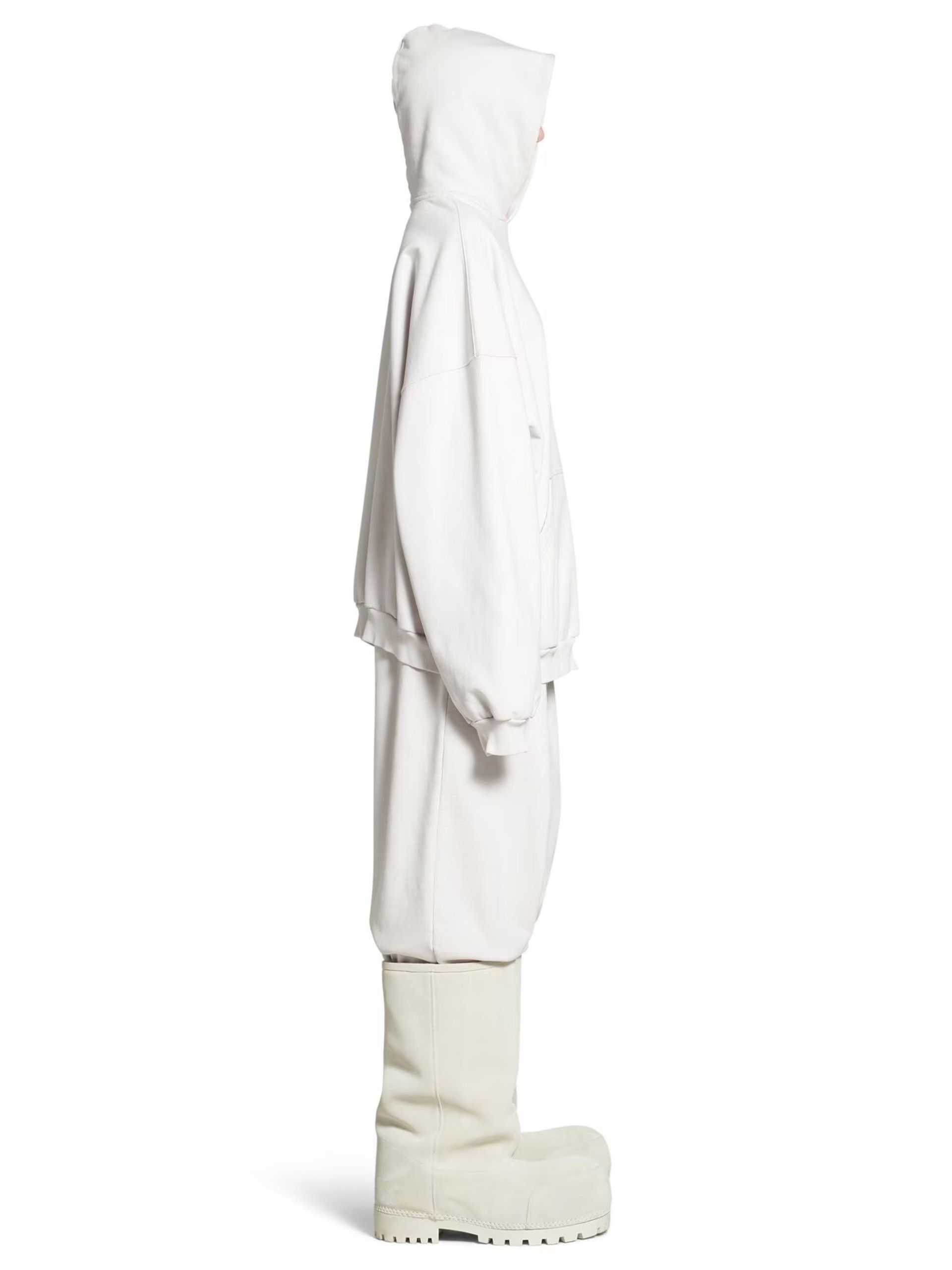 Balenciaga o1srvl11e1025 Beverly Hills Hoodie Oversized in Ivory Size US XL / EU 56 / 4 - 3 Thumbnail