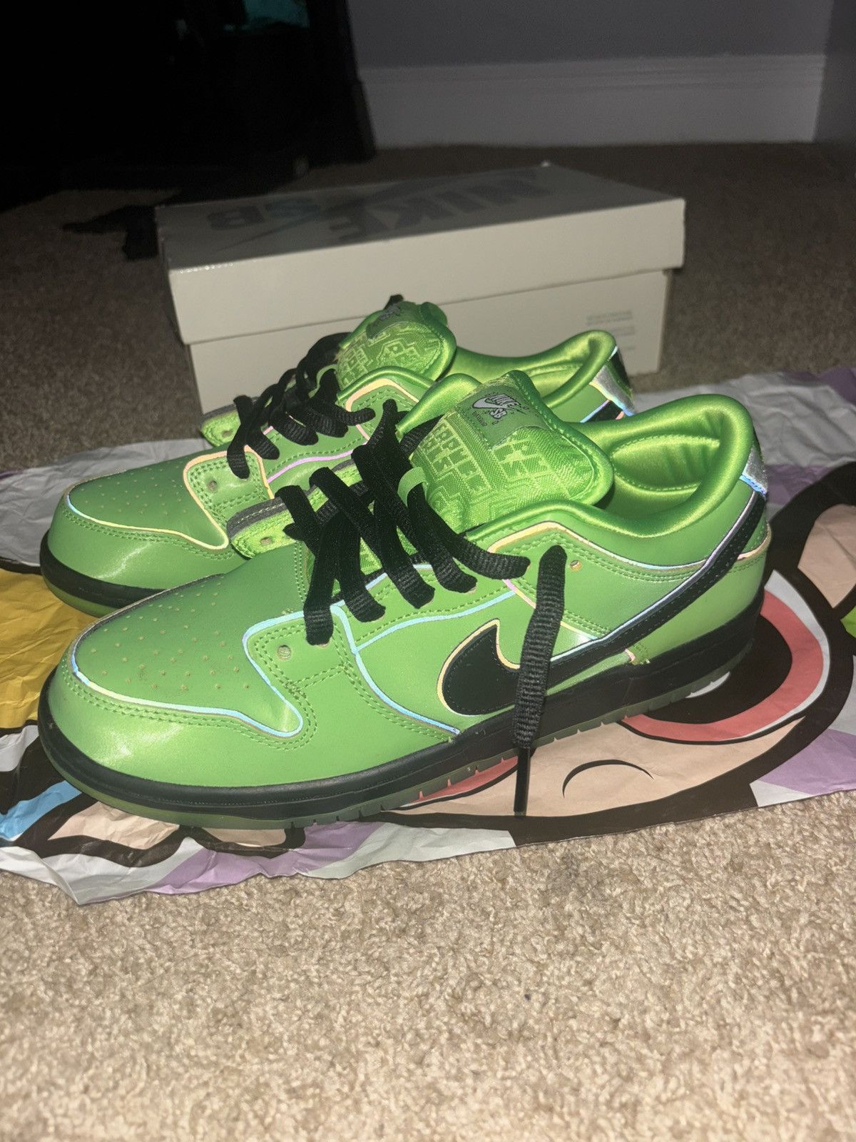 Nike Dunks Powerpuff Girls “Buttercup” sneakers