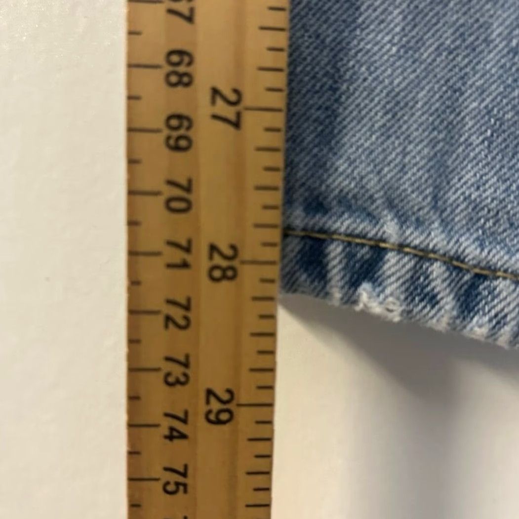 Levi's Levi's 505 Straight Light Blue Washed Denim Jeans Men 34x30 Size 34 Regular Inseam 30 In Size US 34 / EU 50 - 6 Thumbnail